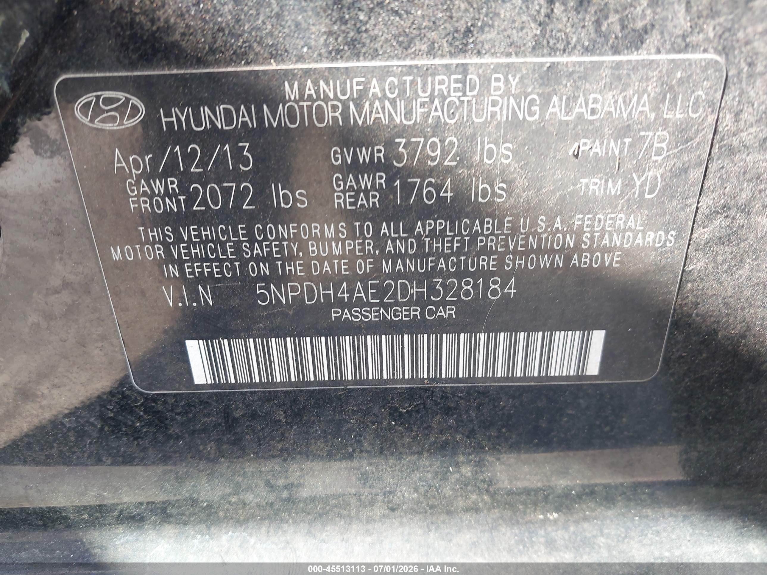 2013 Hyundai Elantra Gls Black vin: 5NPDH4AE2DH328184
