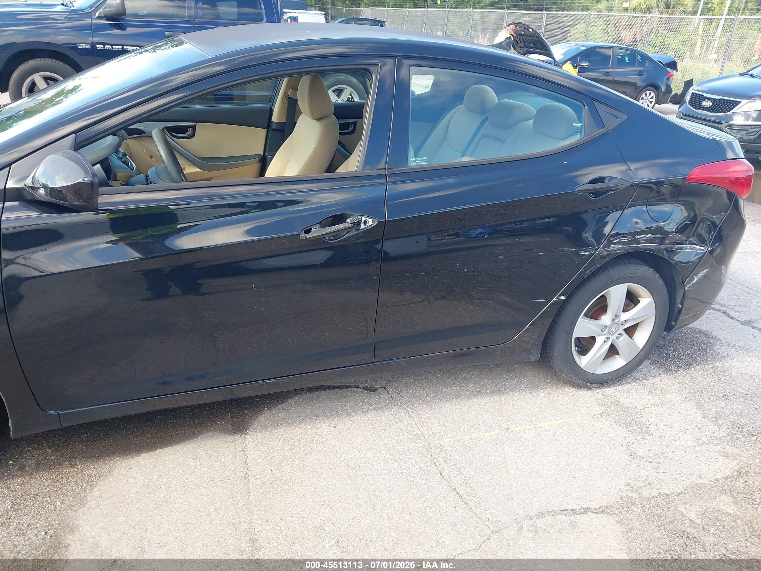 2013 Hyundai Elantra Gls Black vin: 5NPDH4AE2DH328184