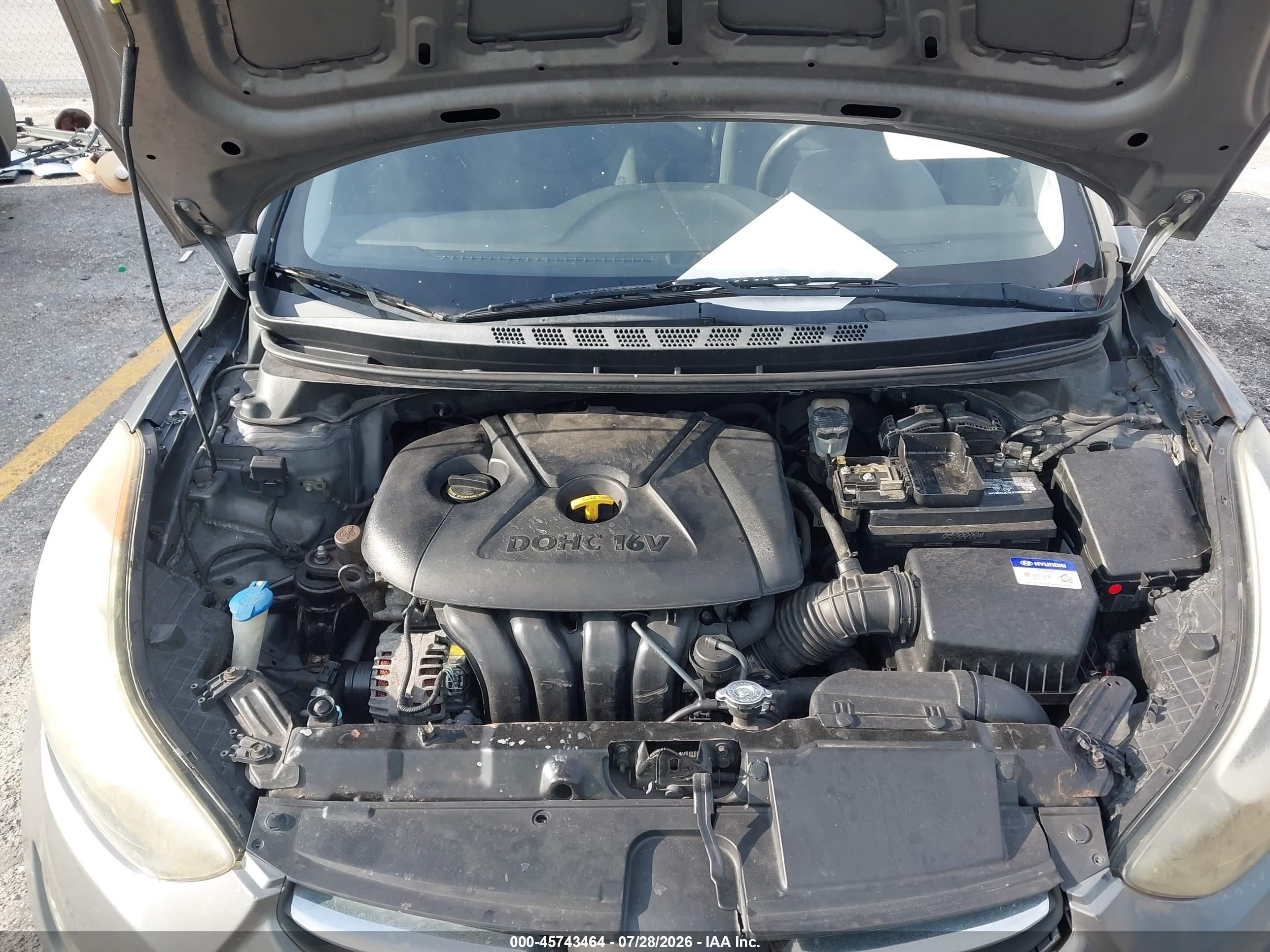 2013 Hyundai Elantra Gls Gray vin: 5NPDH4AE2DH343896