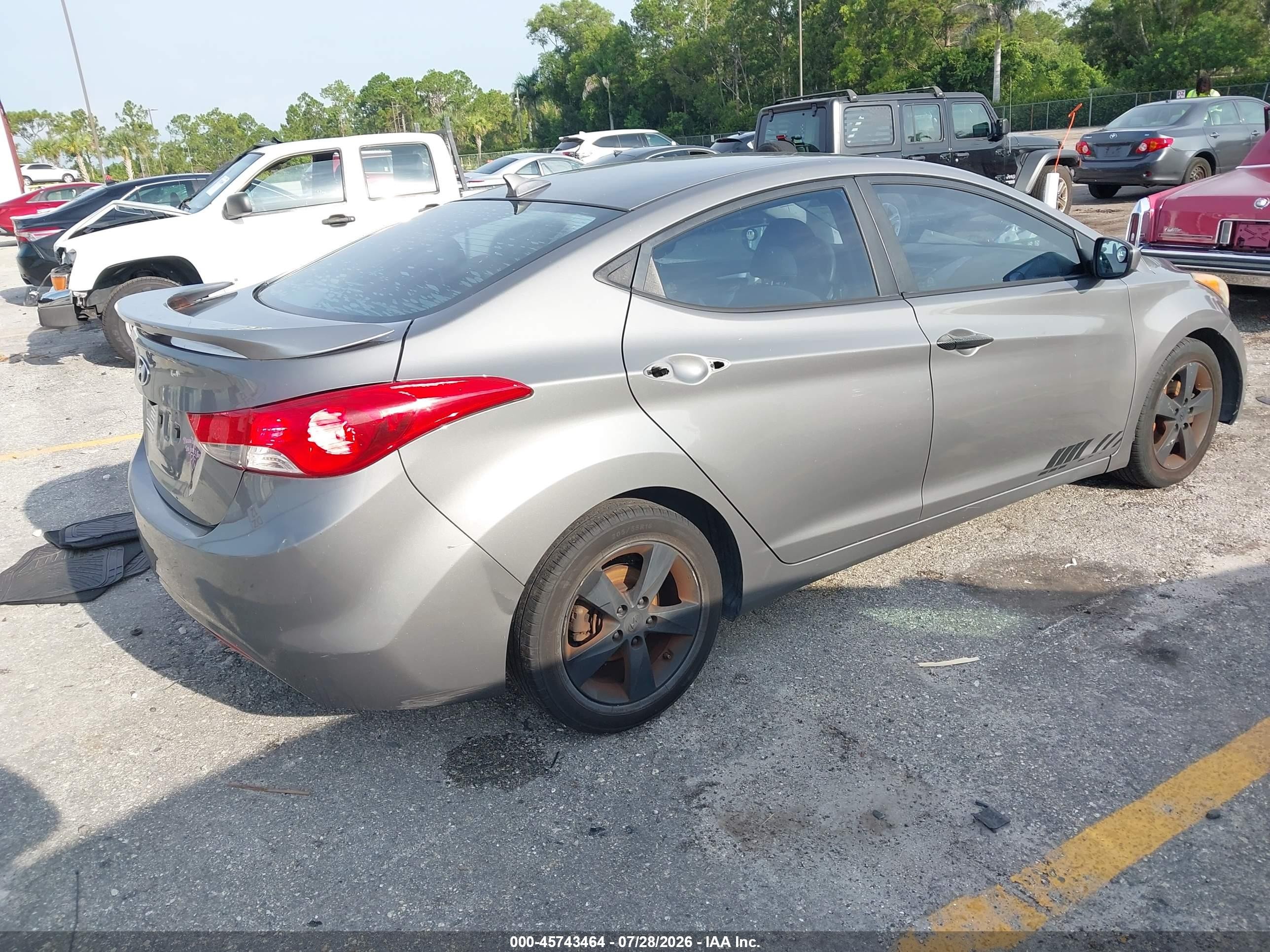 2013 Hyundai Elantra Gls Gray vin: 5NPDH4AE2DH343896