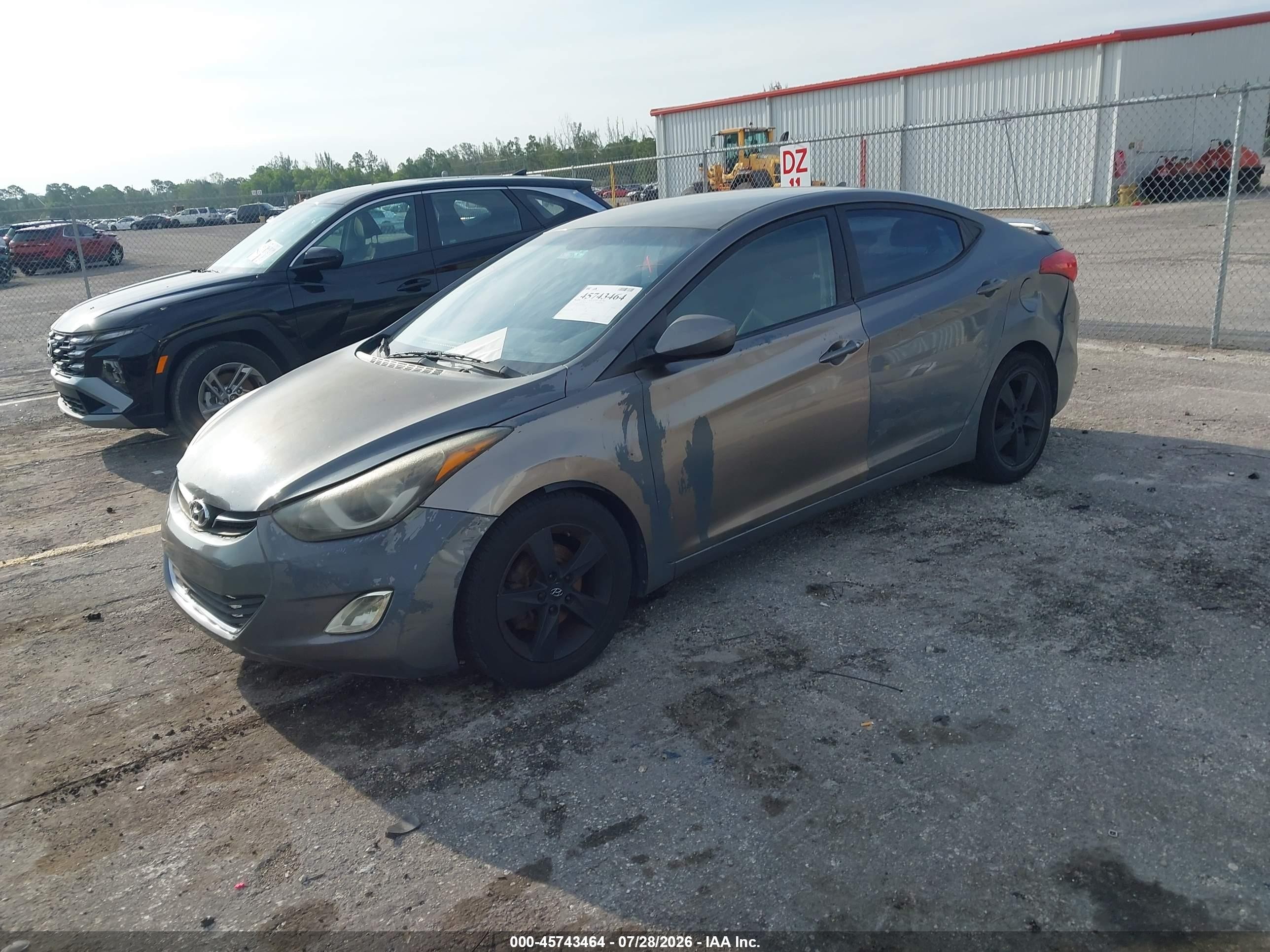 2013 Hyundai Elantra Gls Gray vin: 5NPDH4AE2DH343896