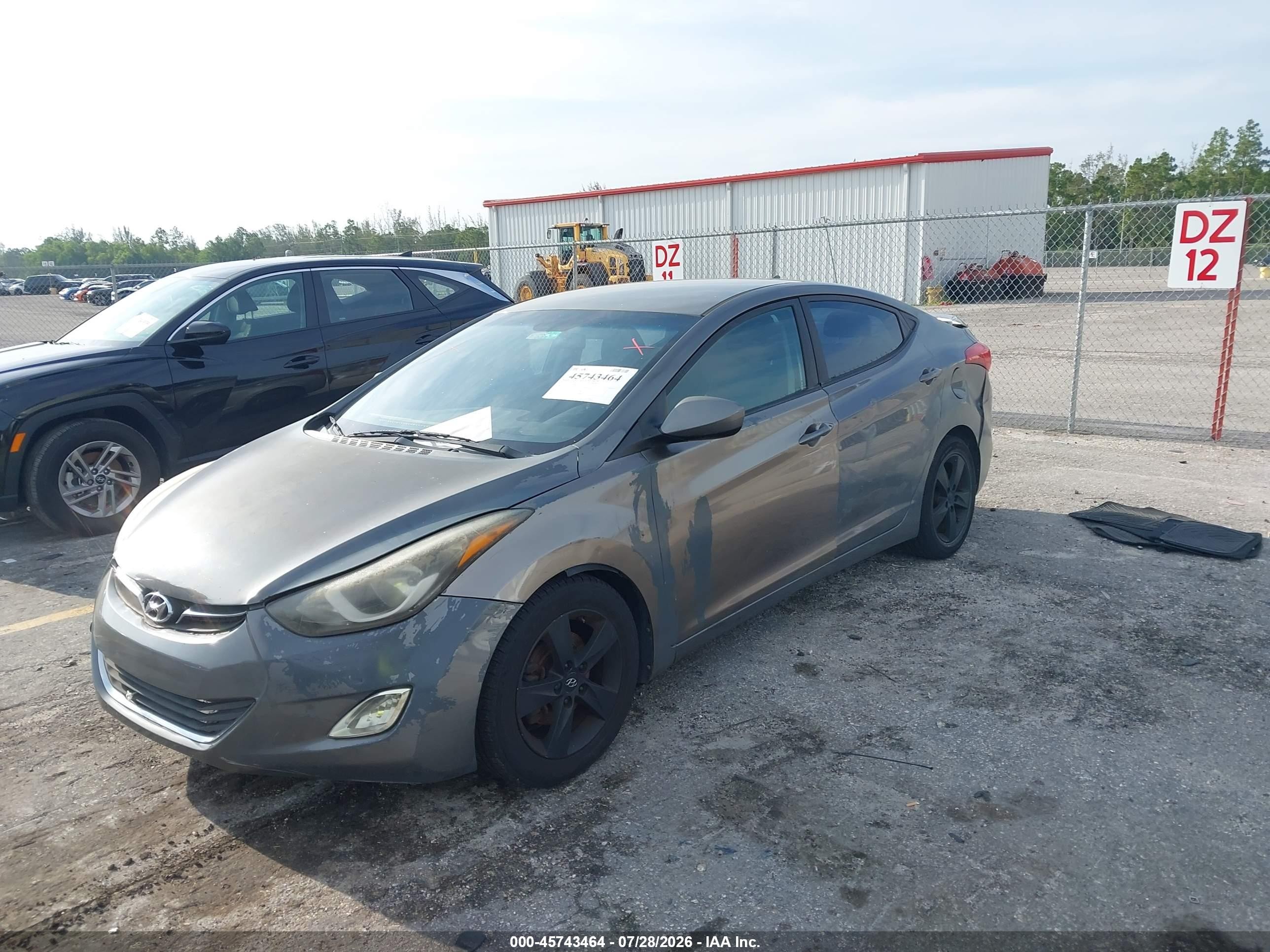 2013 Hyundai Elantra Gls Gray vin: 5NPDH4AE2DH343896