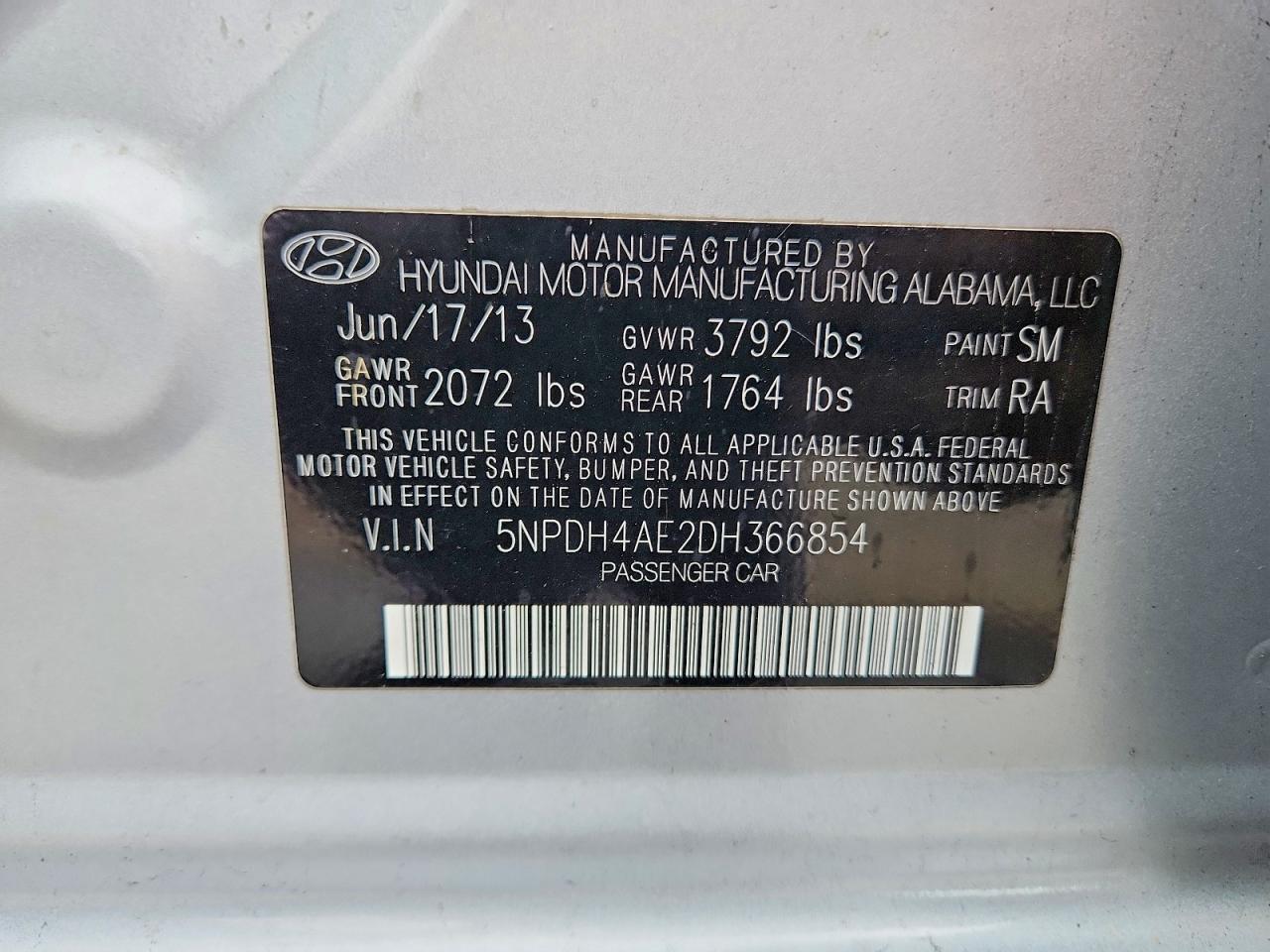 2013 Hyundai Elantra Gls Silver vin: 5NPDH4AE2DH366854