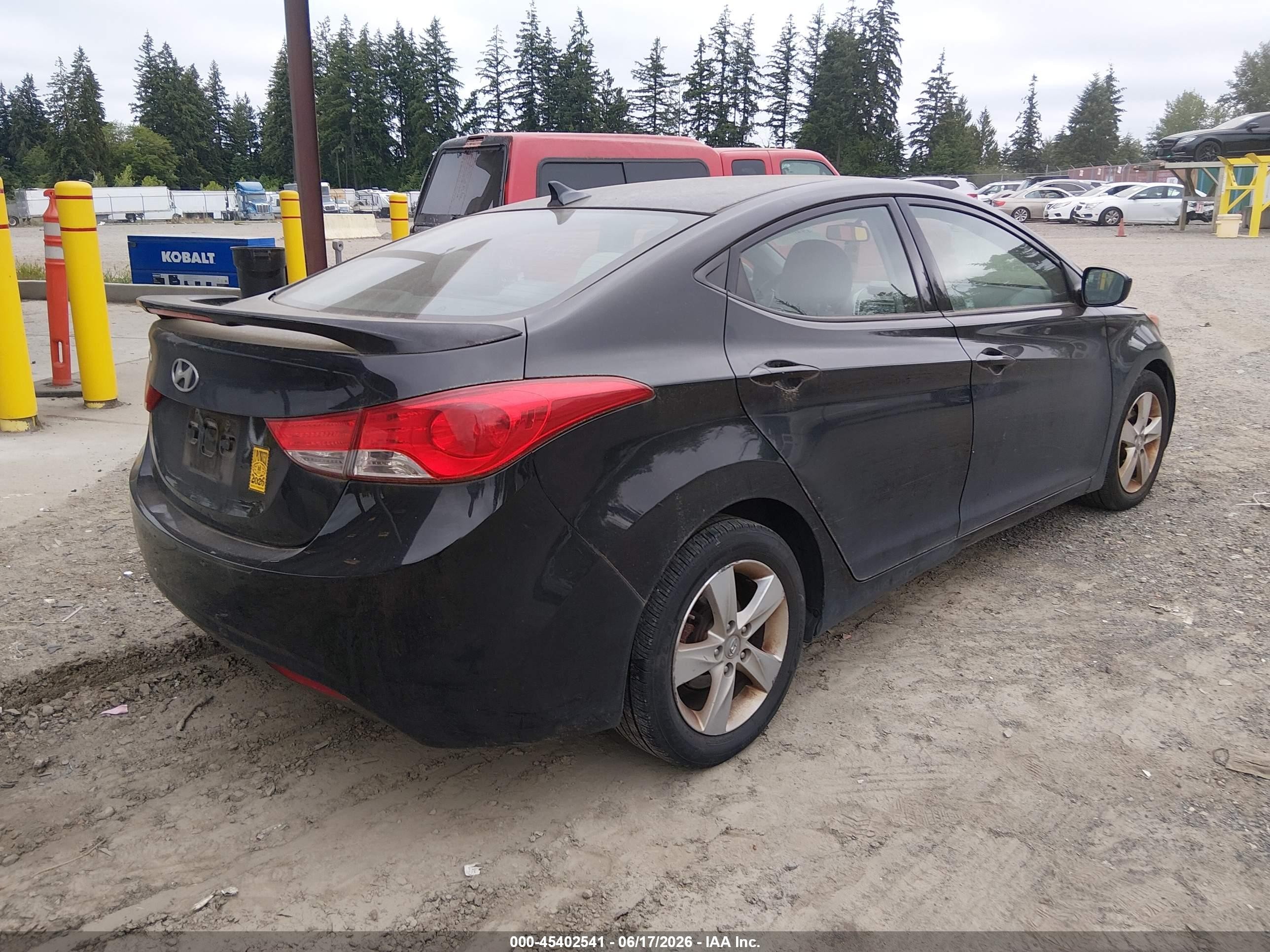 2013 Hyundai Elantra Gls Black vin: 5NPDH4AE2DH383797