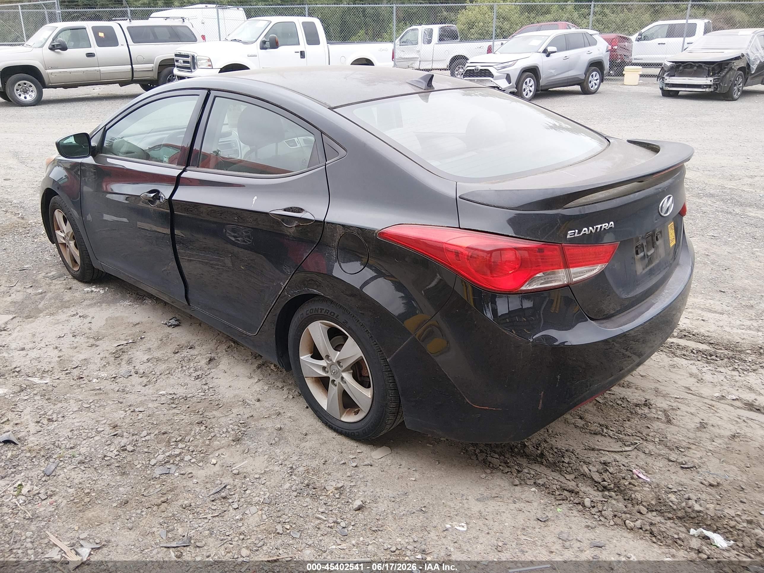 2013 Hyundai Elantra Gls Black vin: 5NPDH4AE2DH383797