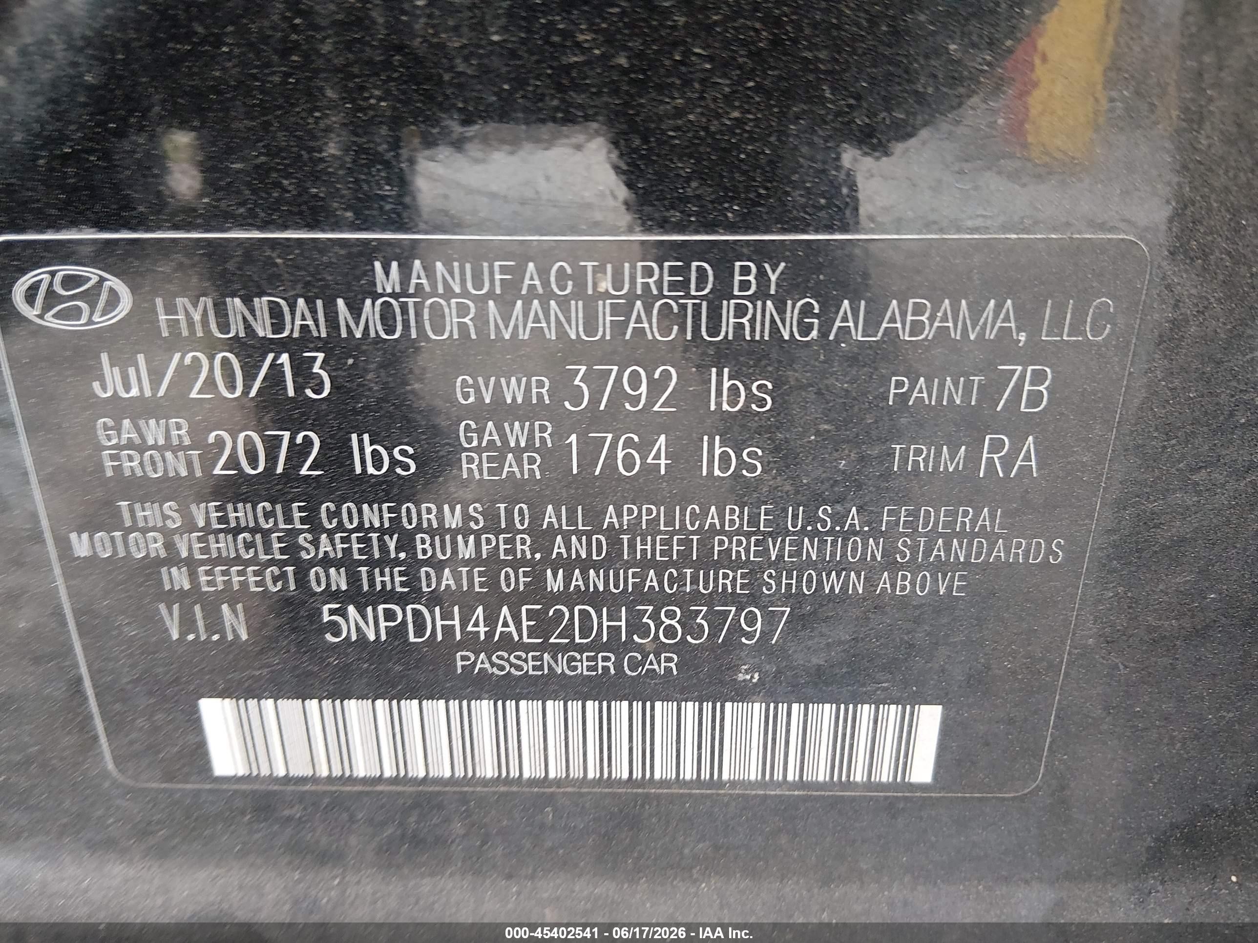 2013 Hyundai Elantra Gls Black vin: 5NPDH4AE2DH383797