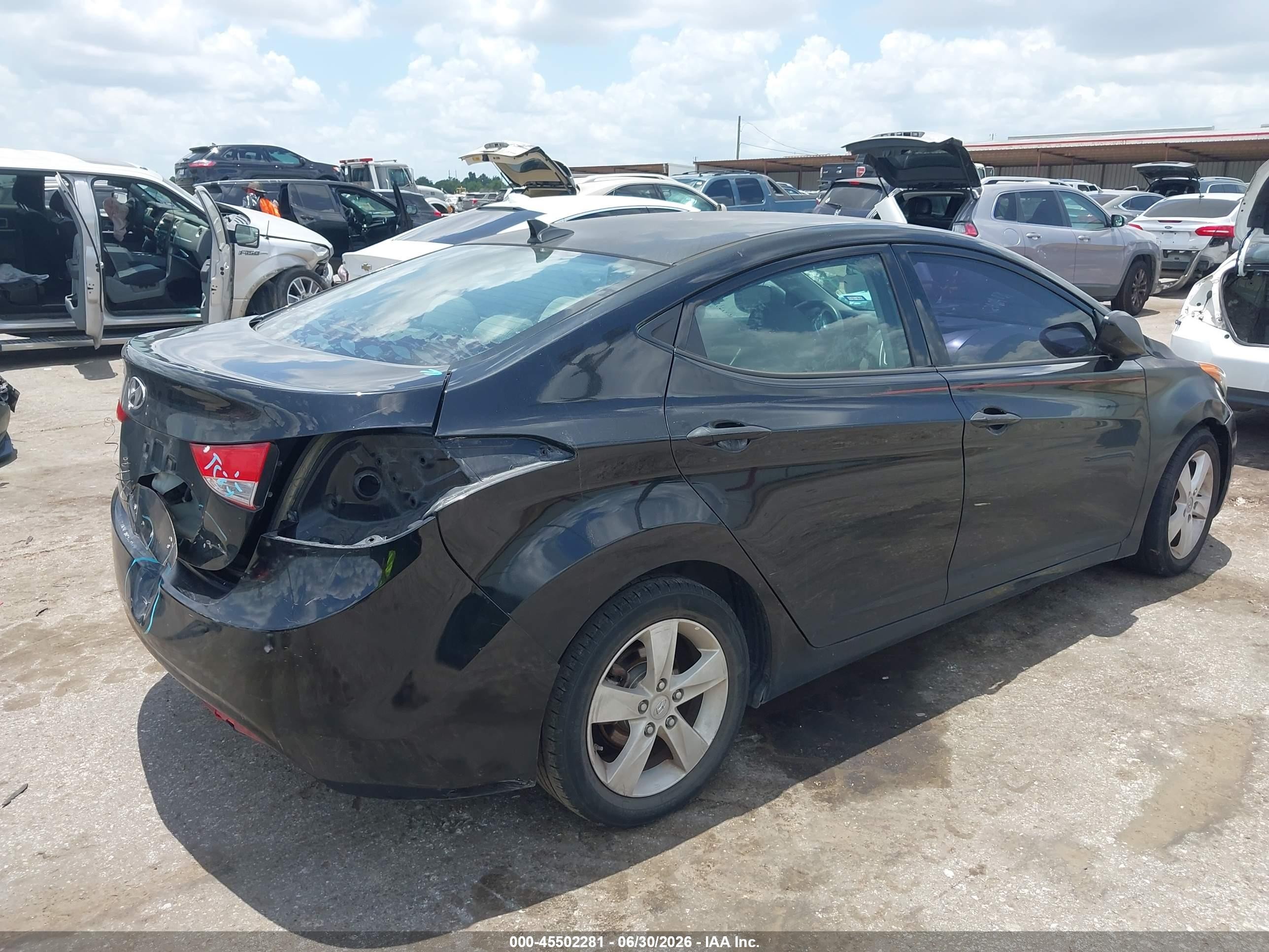 2013 Hyundai Elantra Gls Black vin: 5NPDH4AE2DH383993