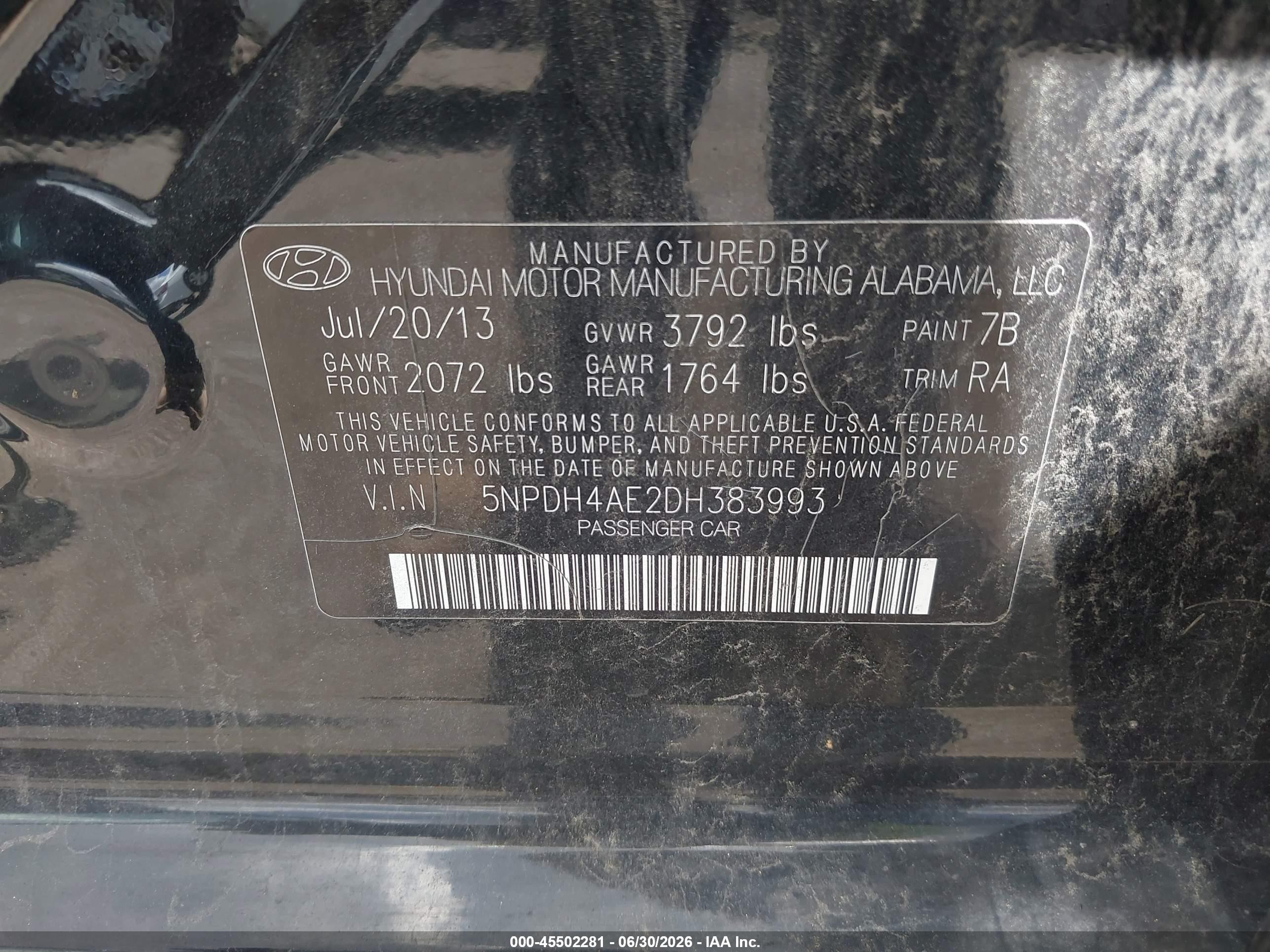 2013 Hyundai Elantra Gls Black vin: 5NPDH4AE2DH383993