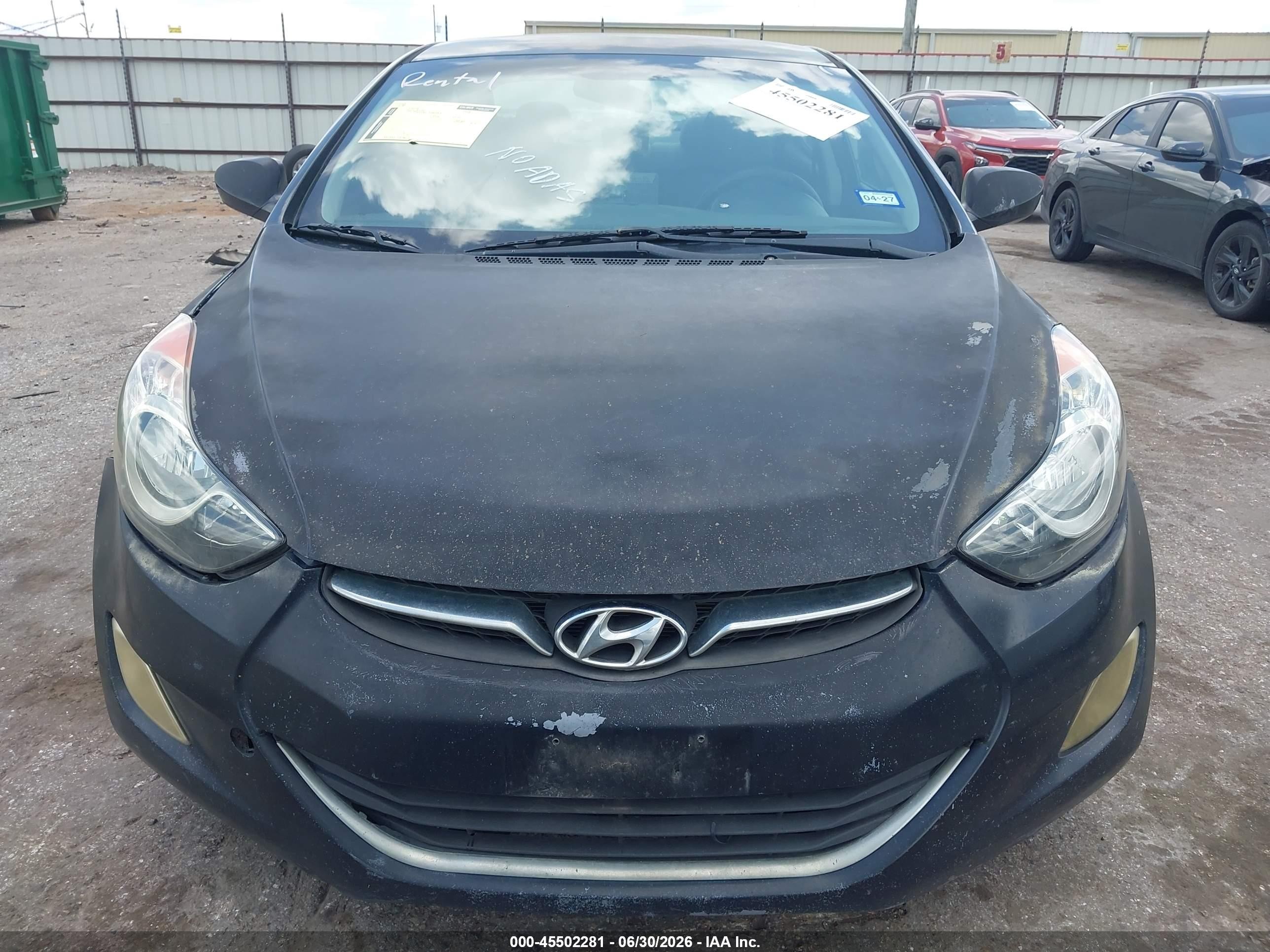2013 Hyundai Elantra Gls Black vin: 5NPDH4AE2DH383993
