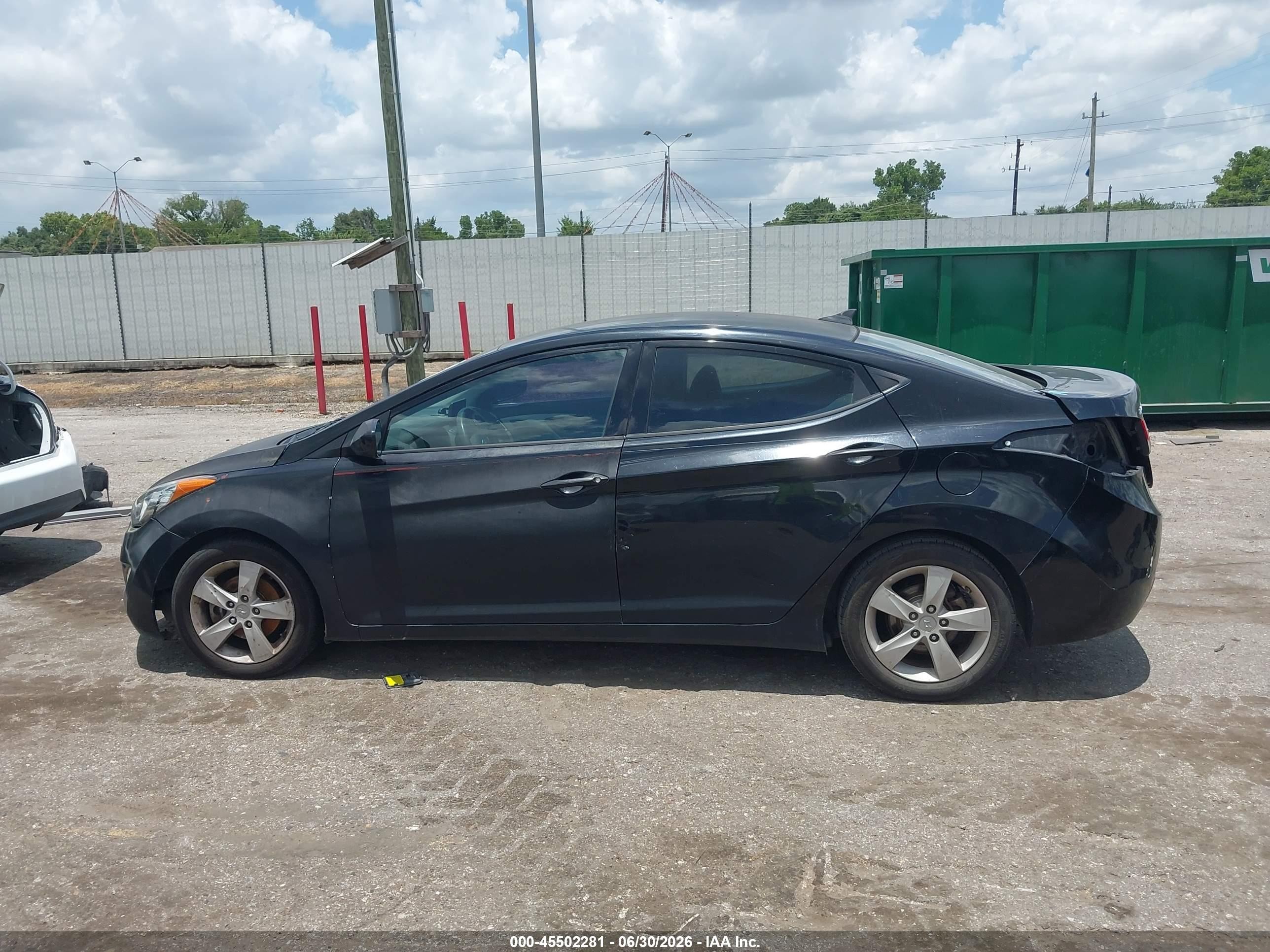 2013 Hyundai Elantra Gls Black vin: 5NPDH4AE2DH383993