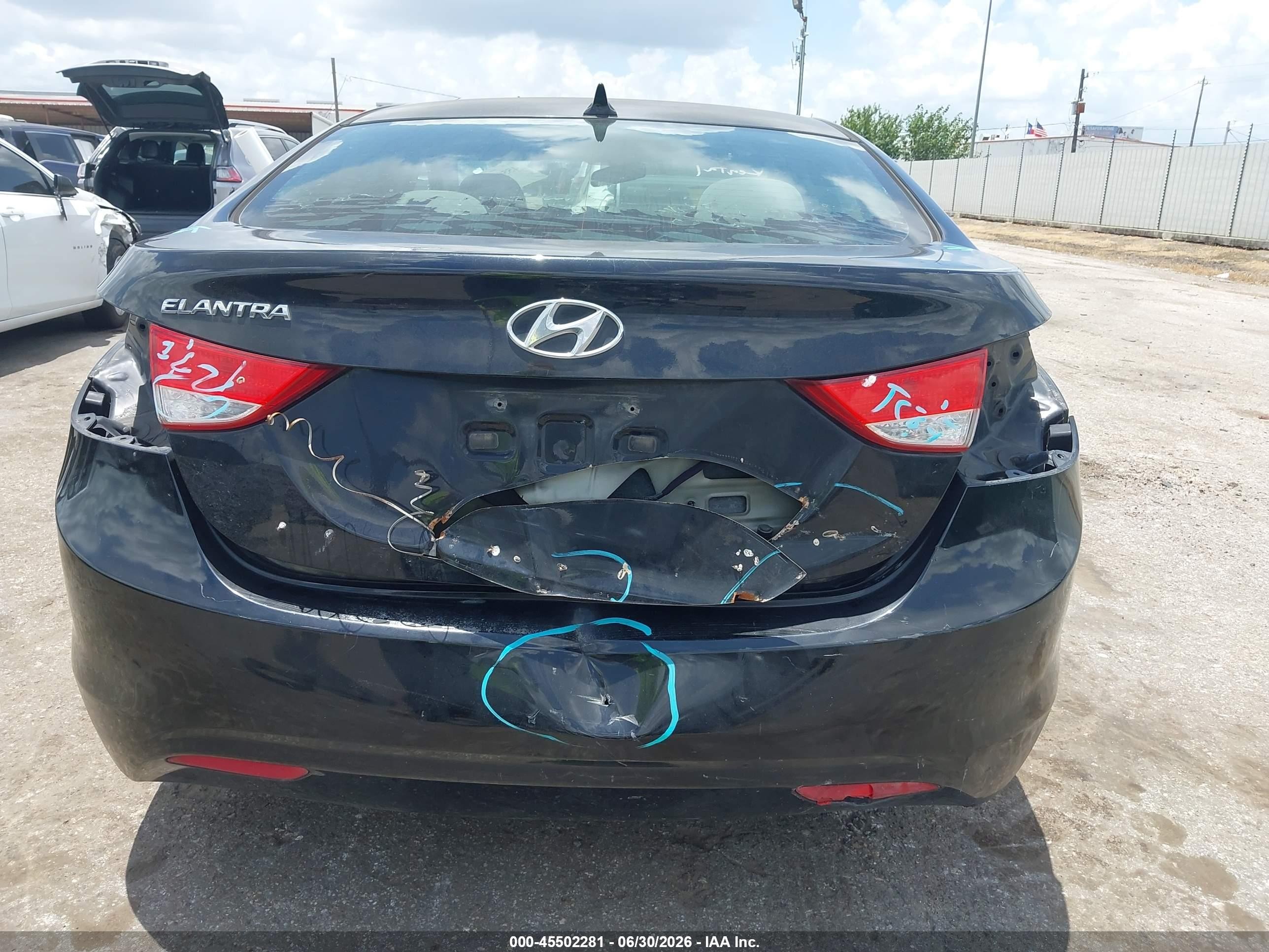 2013 Hyundai Elantra Gls Black vin: 5NPDH4AE2DH383993