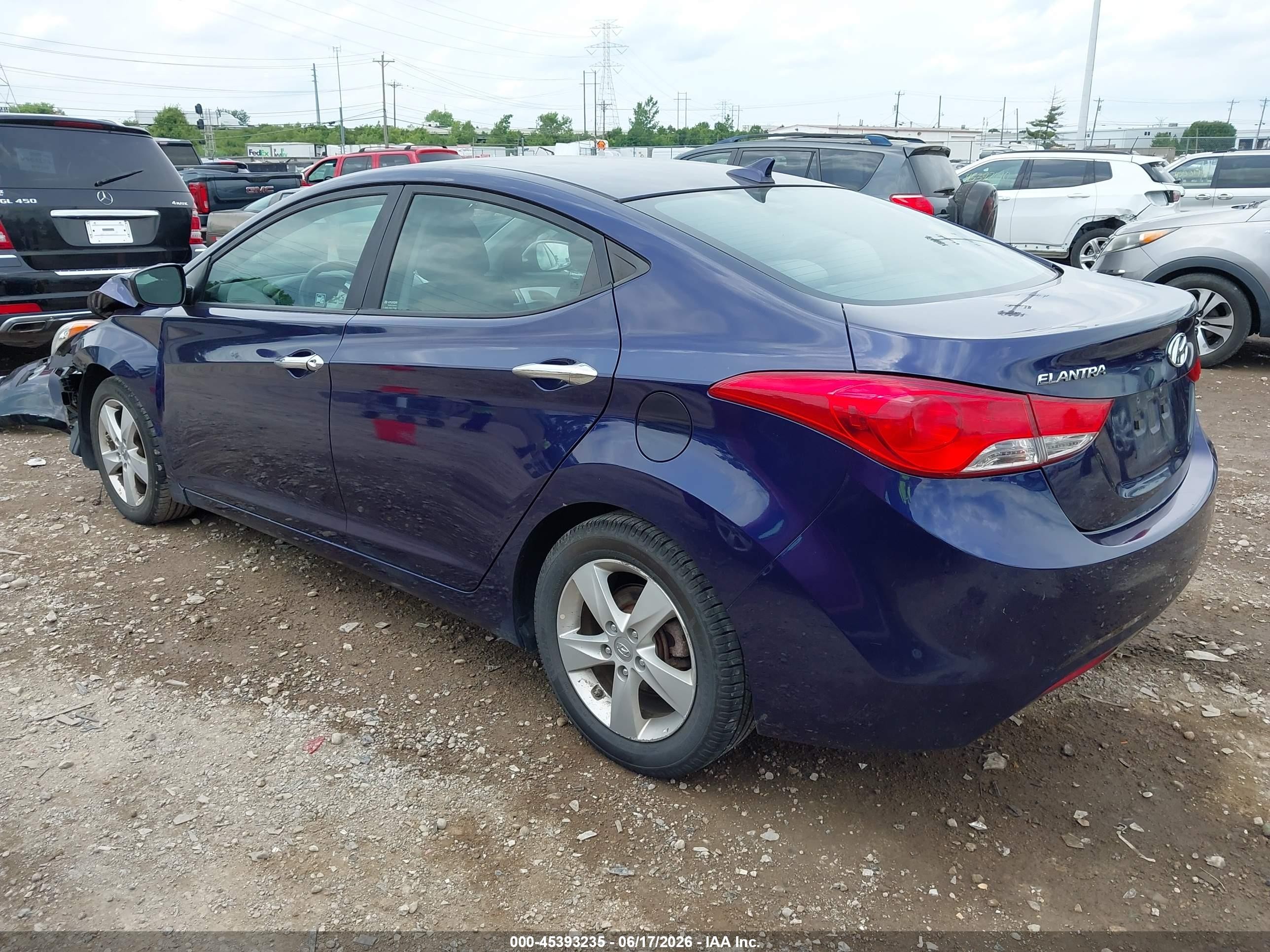 2013 Hyundai Elantra Gls Blue vin: 5NPDH4AE2DH384142