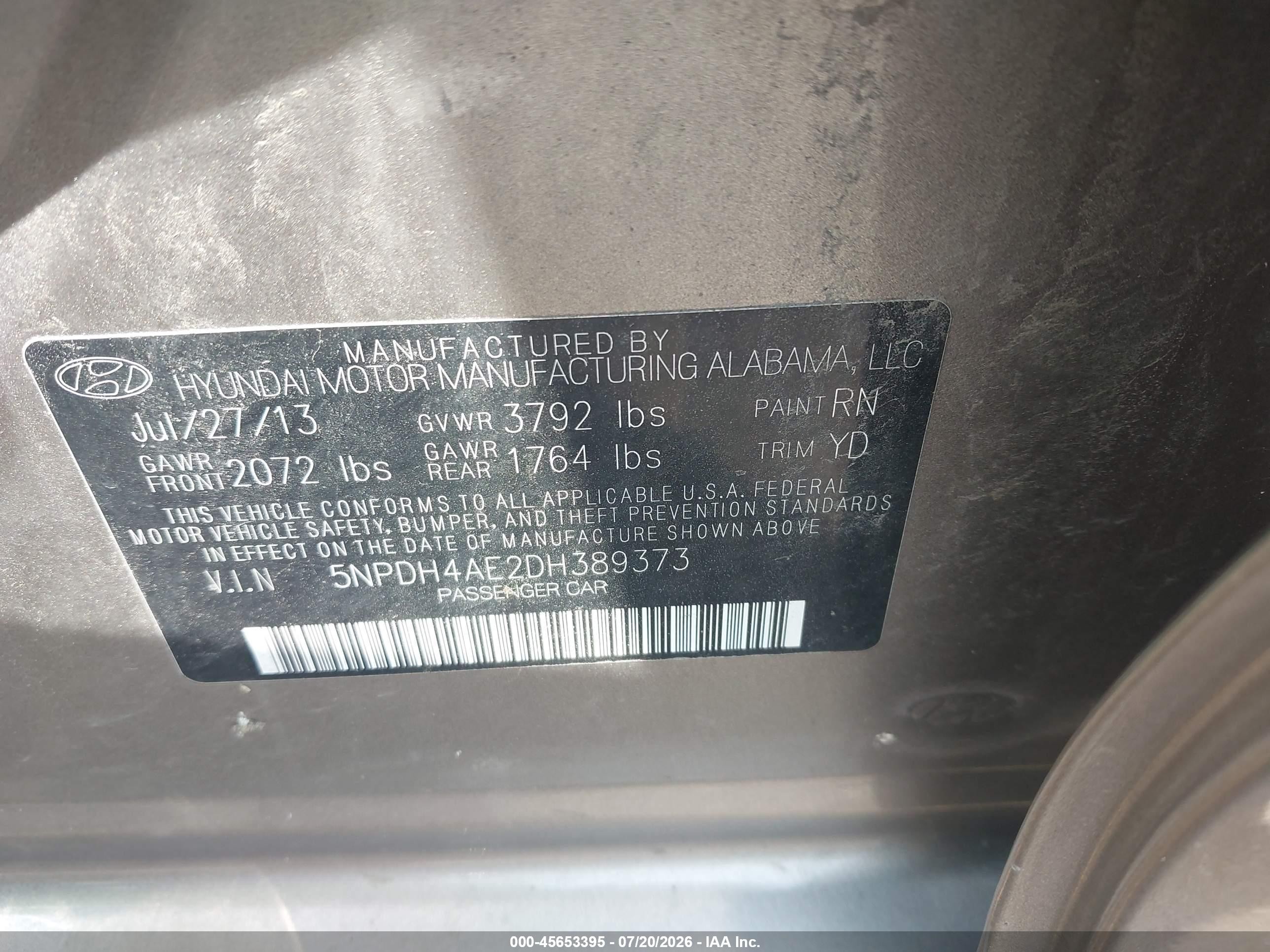2013 Hyundai Elantra Gls Silver vin: 5NPDH4AE2DH389373
