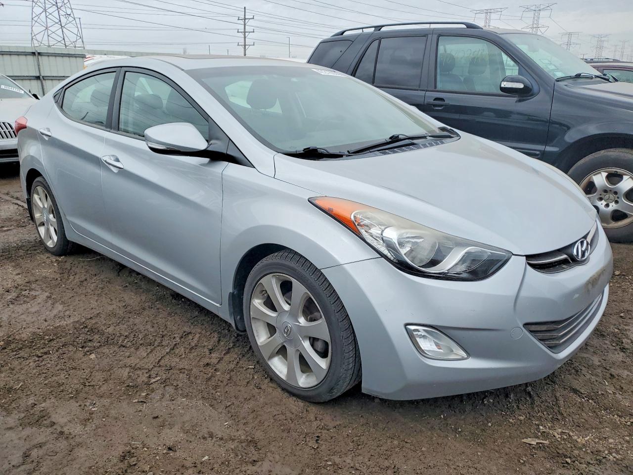 2013 Hyundai Elantra Limited Silver vin: 5NPDH4AE2DH394721