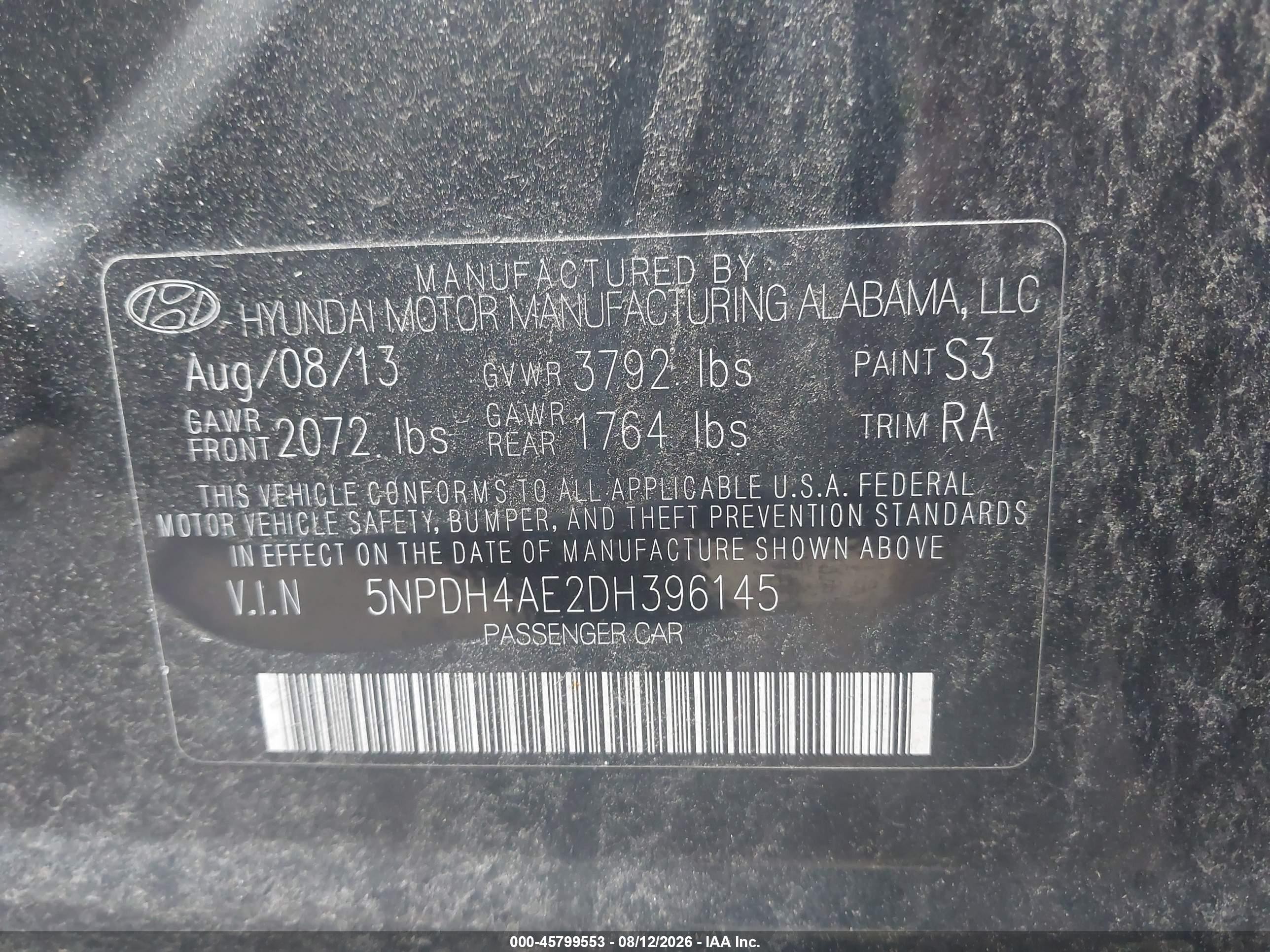 2013 Hyundai Elantra Limited Black vin: 5NPDH4AE2DH396145