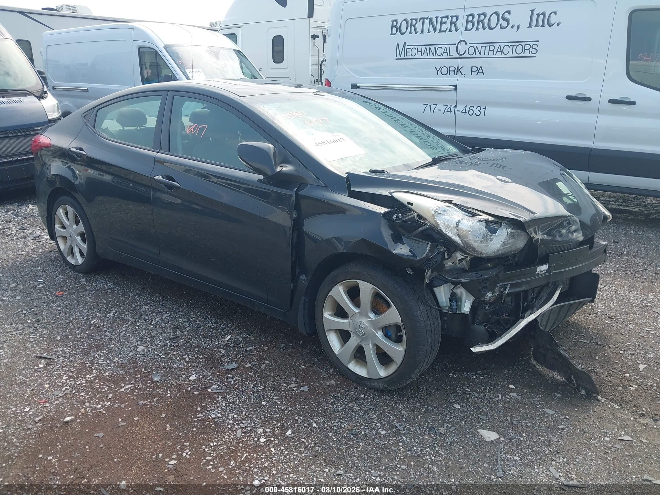 2013 Hyundai Elantra Limited Black vin: 5NPDH4AE2DH399921