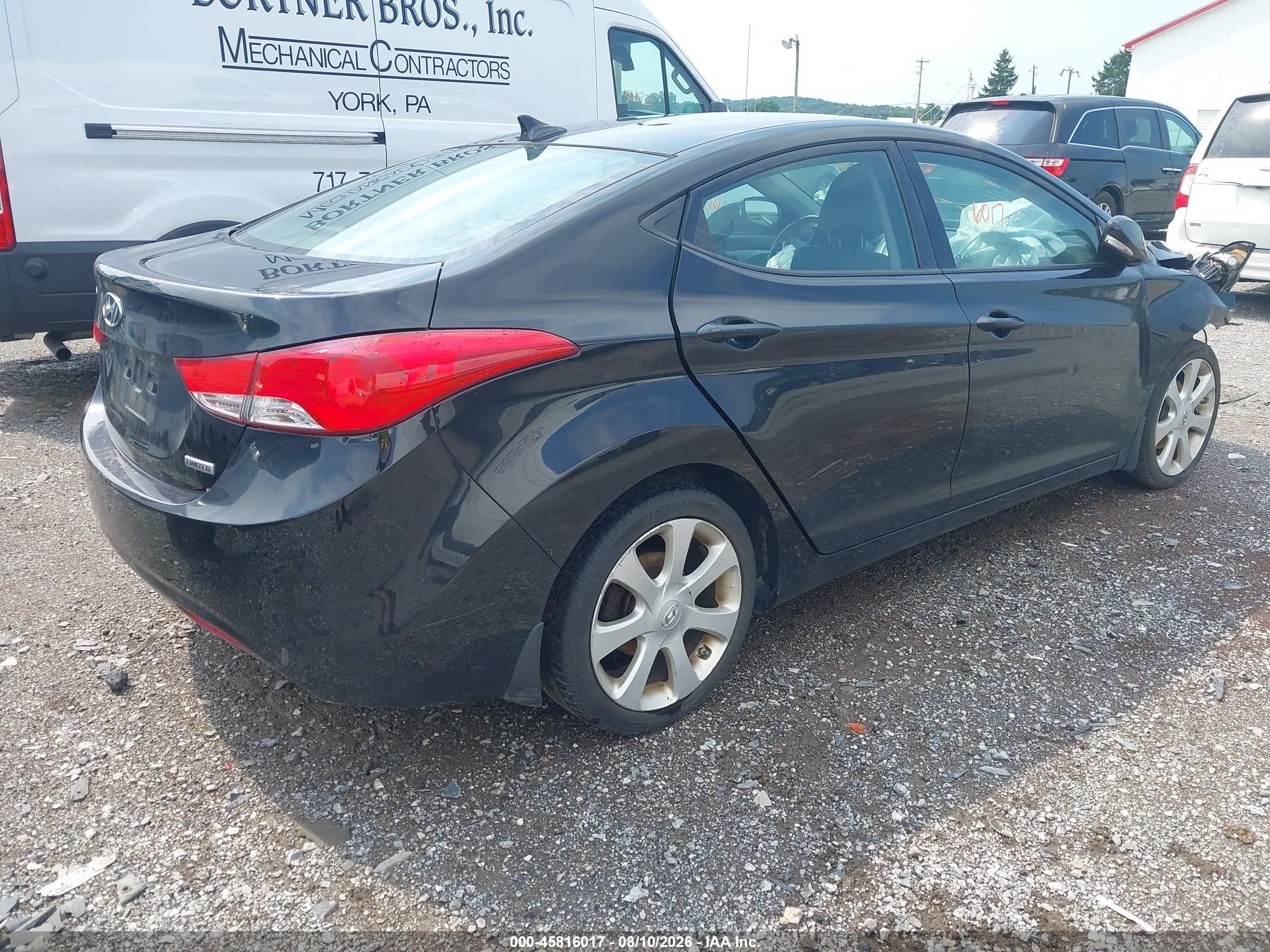 2013 Hyundai Elantra Limited Black vin: 5NPDH4AE2DH399921