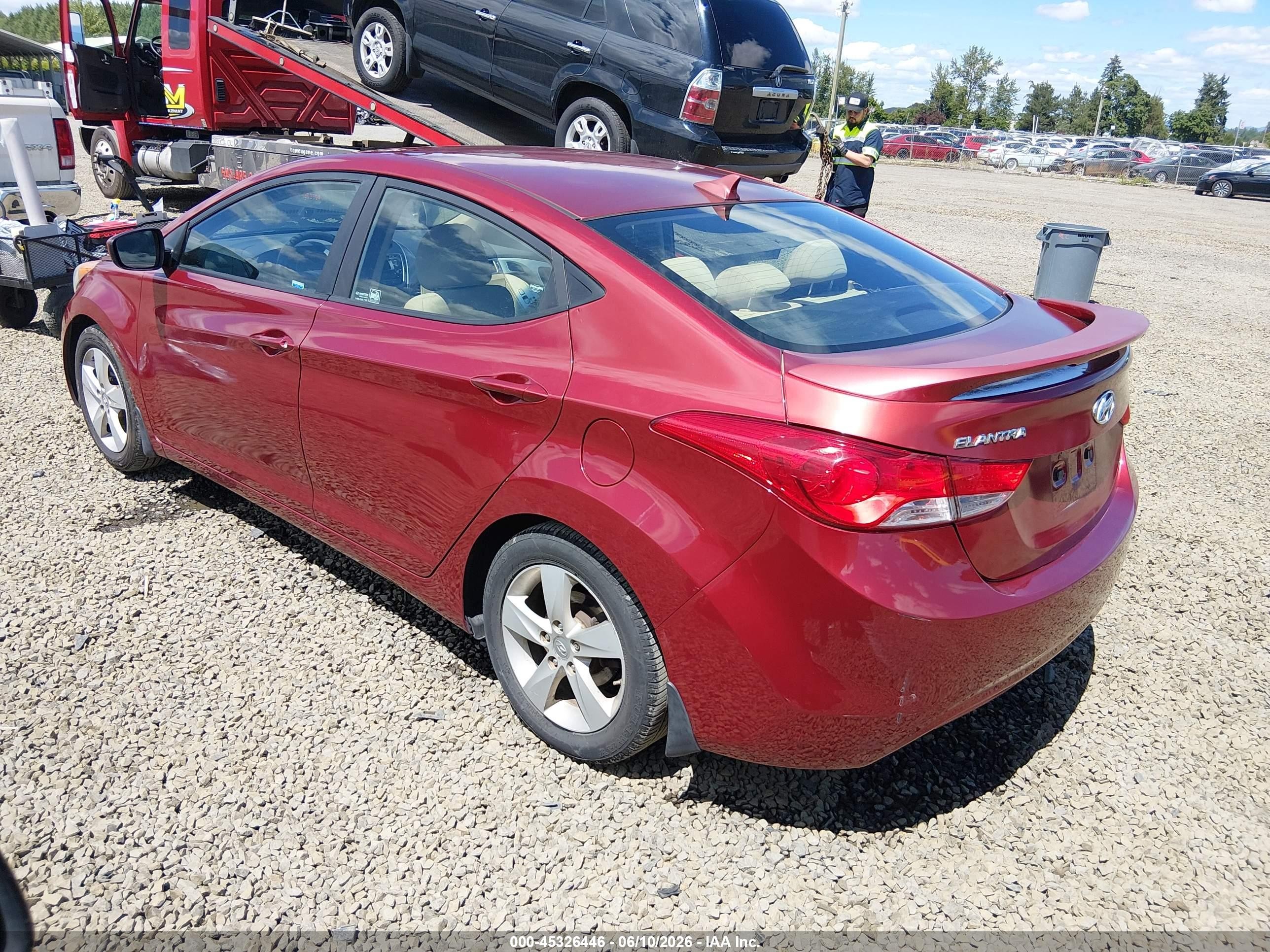 2013 Hyundai Elantra Gls Red vin: 5NPDH4AE2DH407564