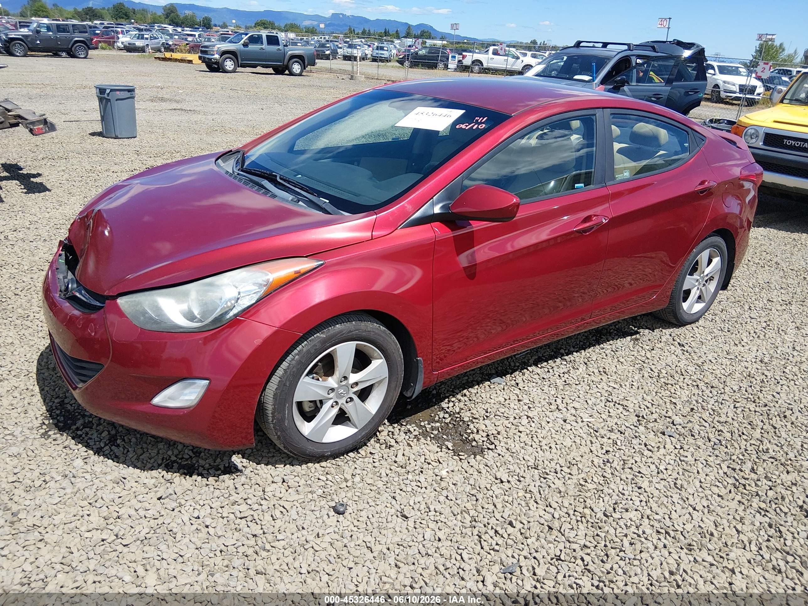 2013 Hyundai Elantra Gls Red vin: 5NPDH4AE2DH407564