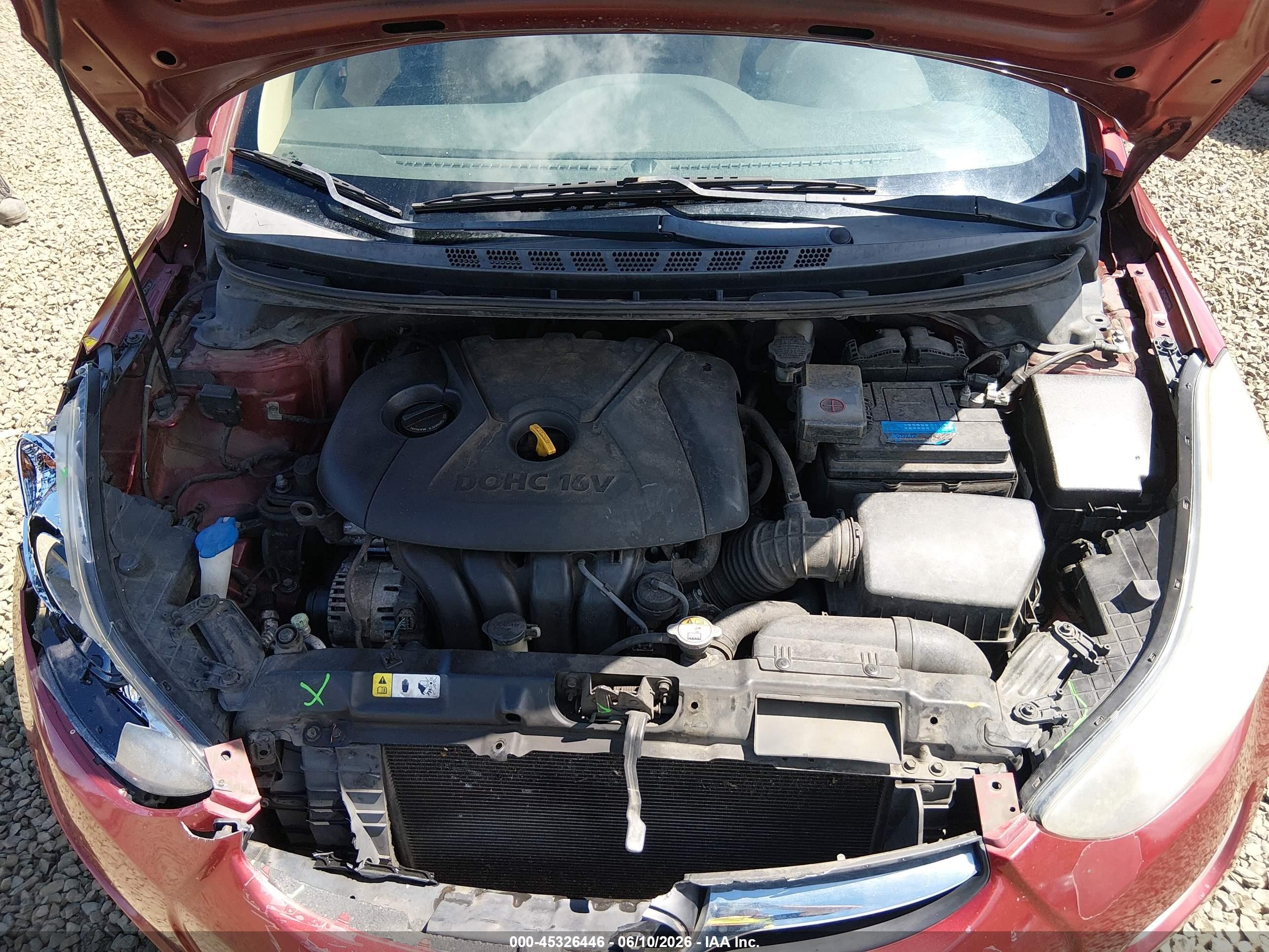 2013 Hyundai Elantra Gls Red vin: 5NPDH4AE2DH407564
