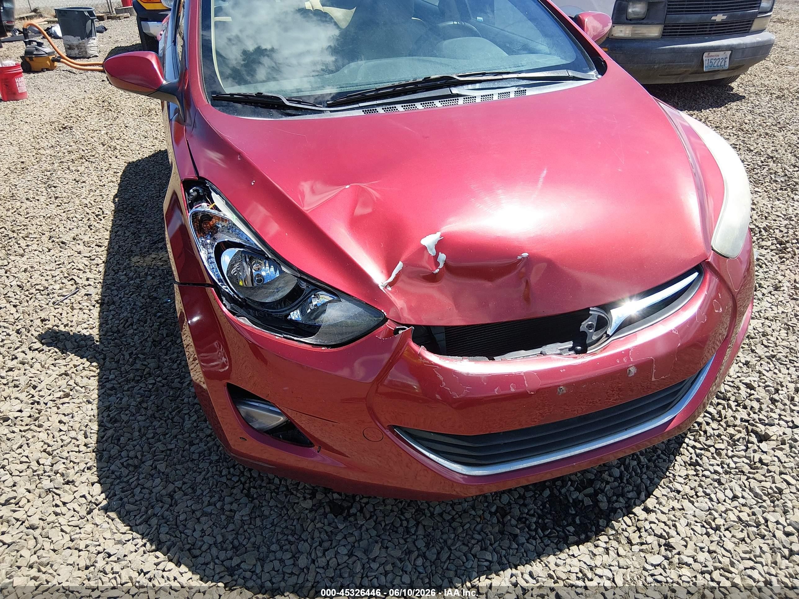 2013 Hyundai Elantra Gls Red vin: 5NPDH4AE2DH407564