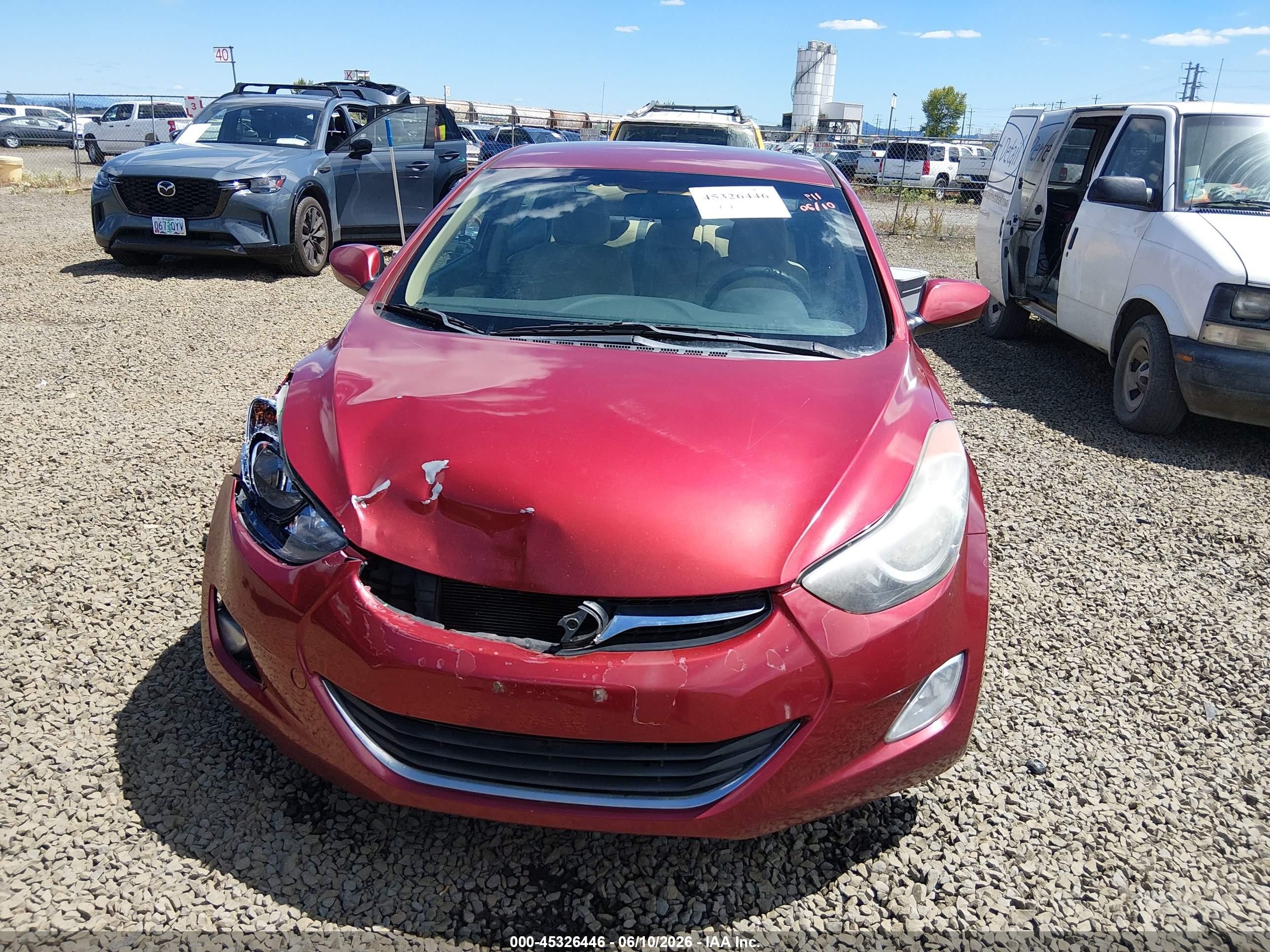 2013 Hyundai Elantra Gls Red vin: 5NPDH4AE2DH407564