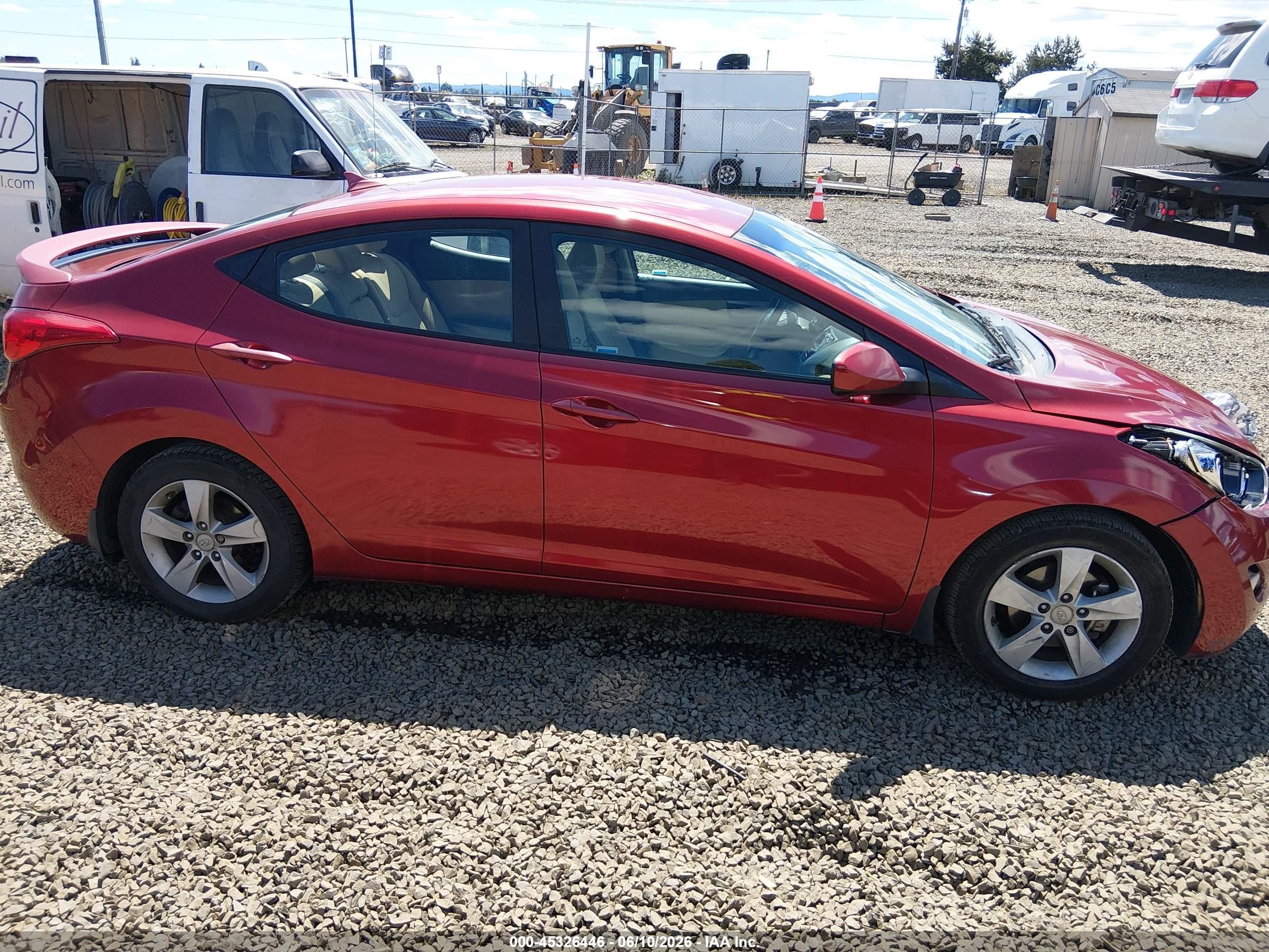2013 Hyundai Elantra Gls Red vin: 5NPDH4AE2DH407564