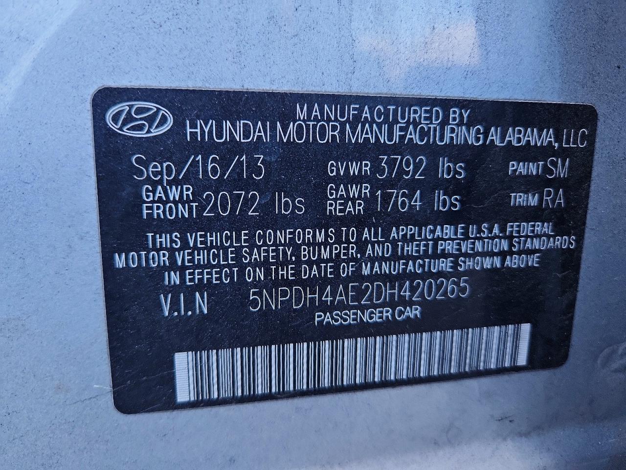 2013 Hyundai Elantra Gls Silver vin: 5NPDH4AE2DH420265