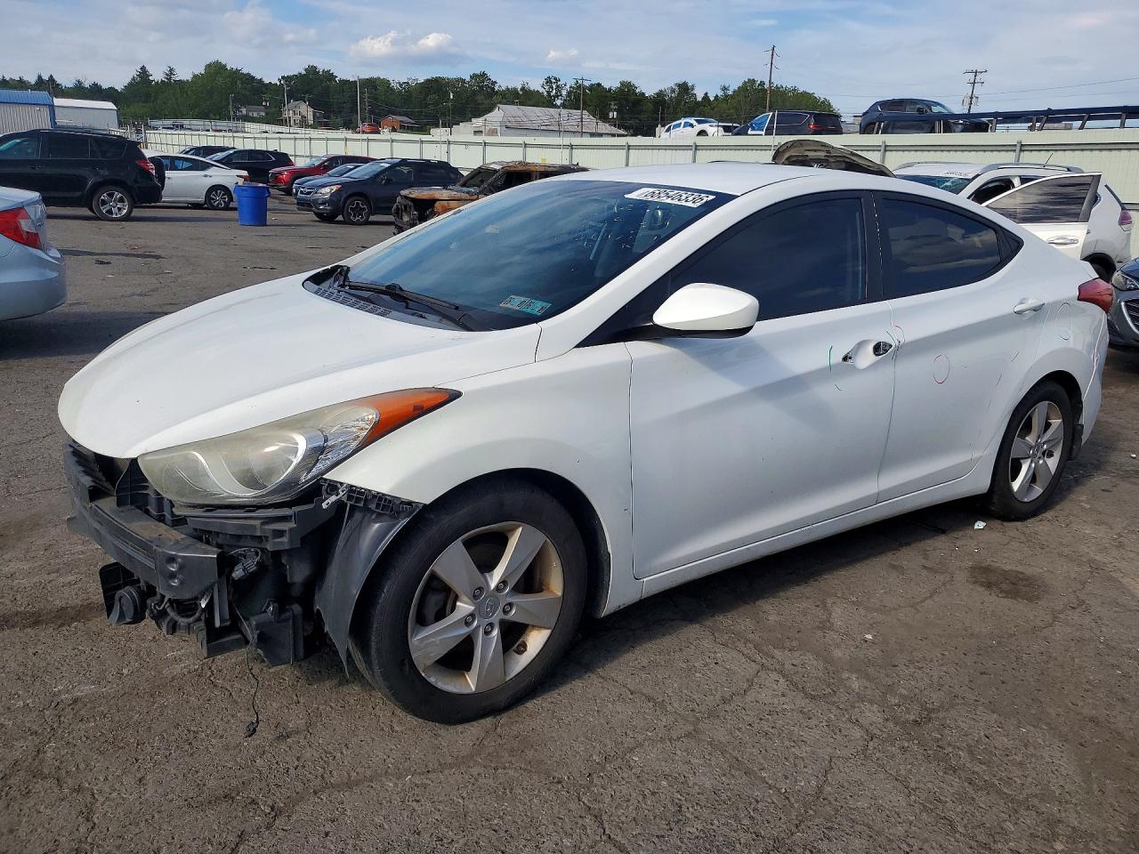 2013 Hyundai Elantra Gls White vin: 5NPDH4AE2DH420623