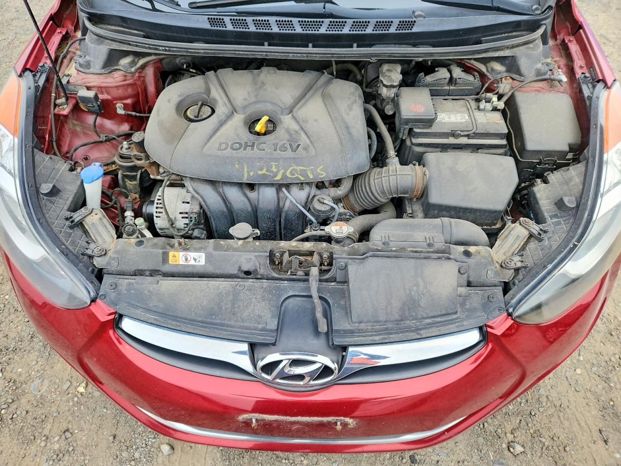 2013 Hyundai Elantra Gls Red vin: 5NPDH4AE2DH431797