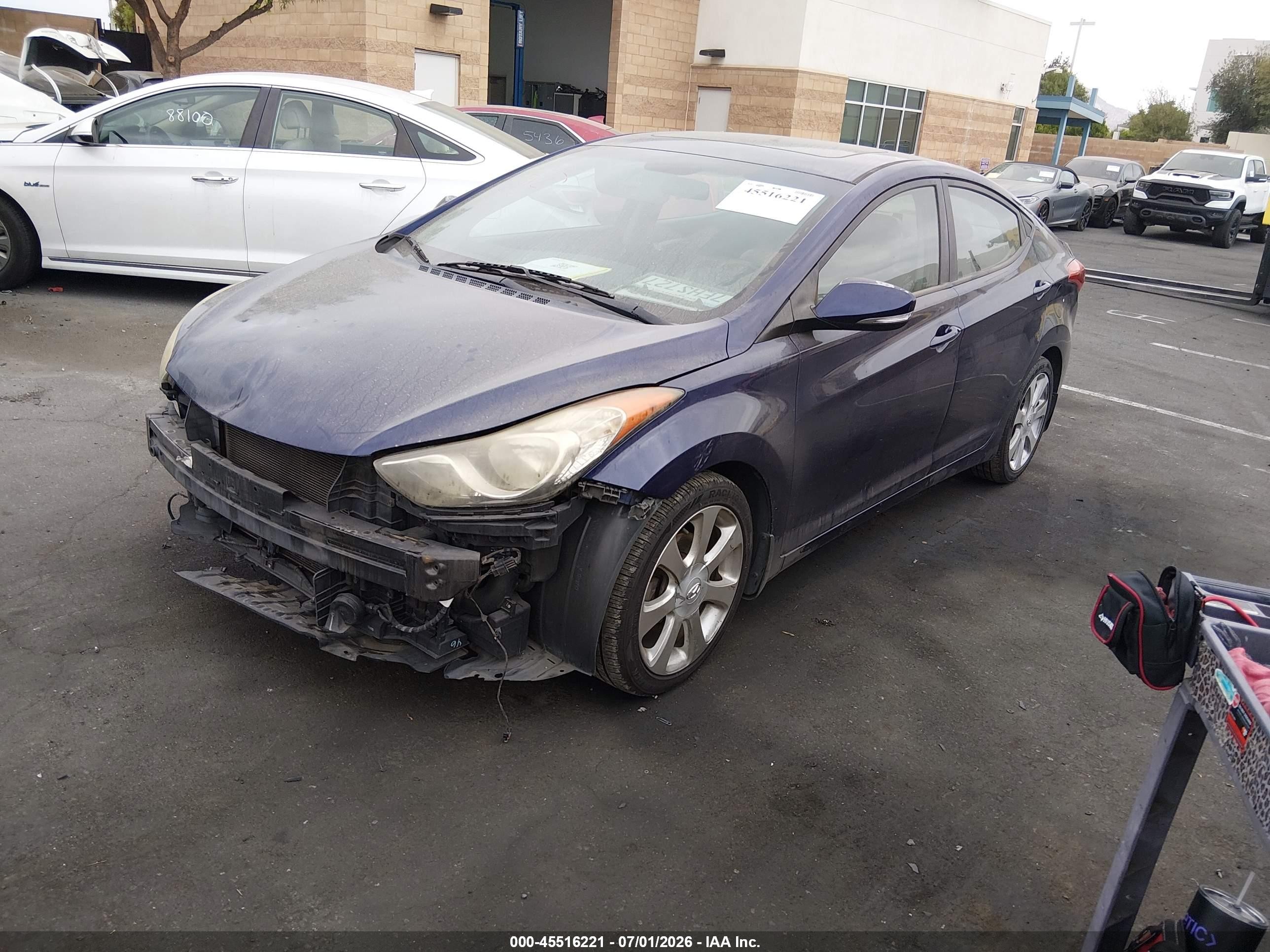2013 Hyundai Elantra Limited Синий vin: 5NPDH4AE2DH436451