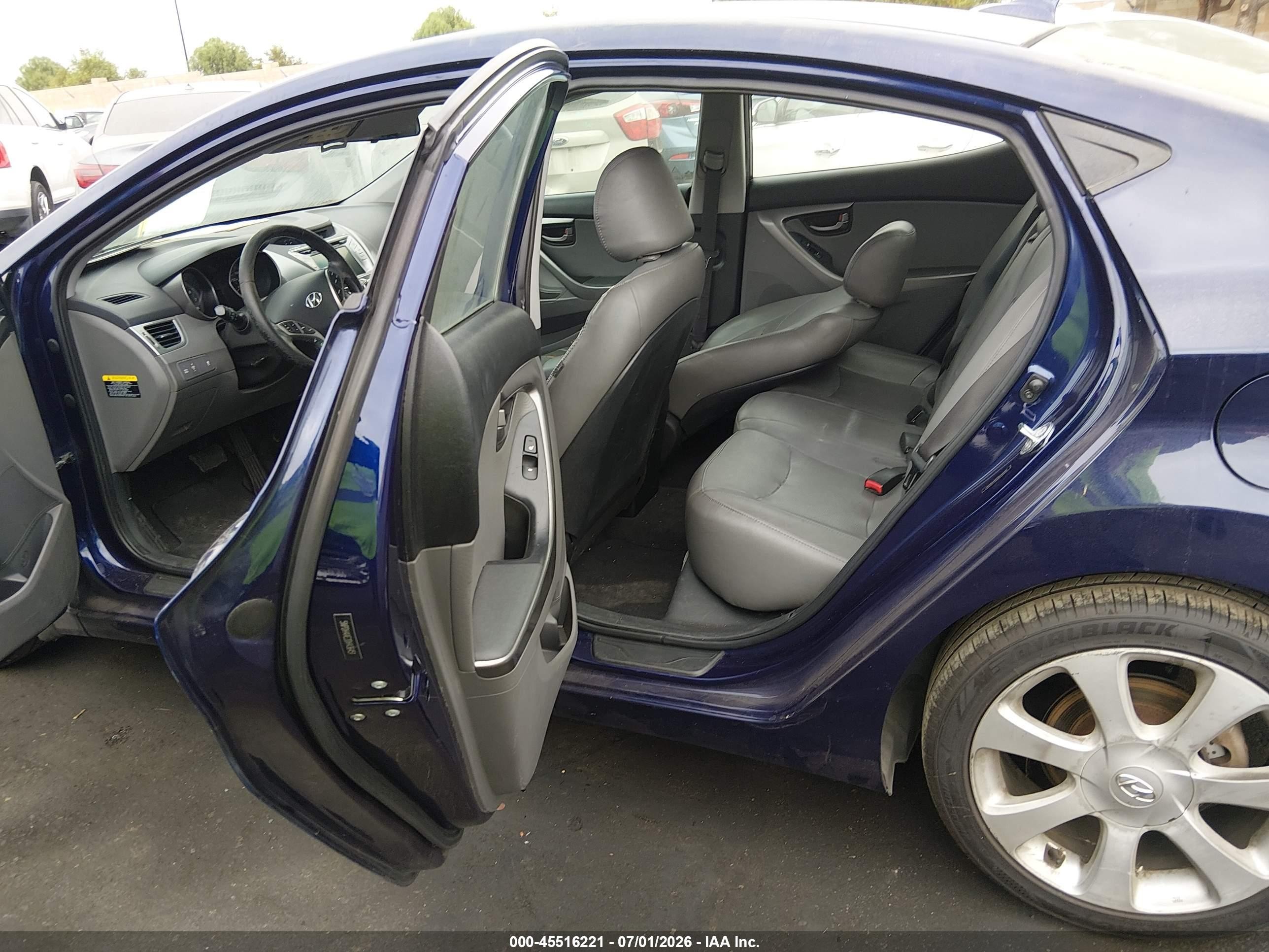 2013 Hyundai Elantra Limited Синий vin: 5NPDH4AE2DH436451