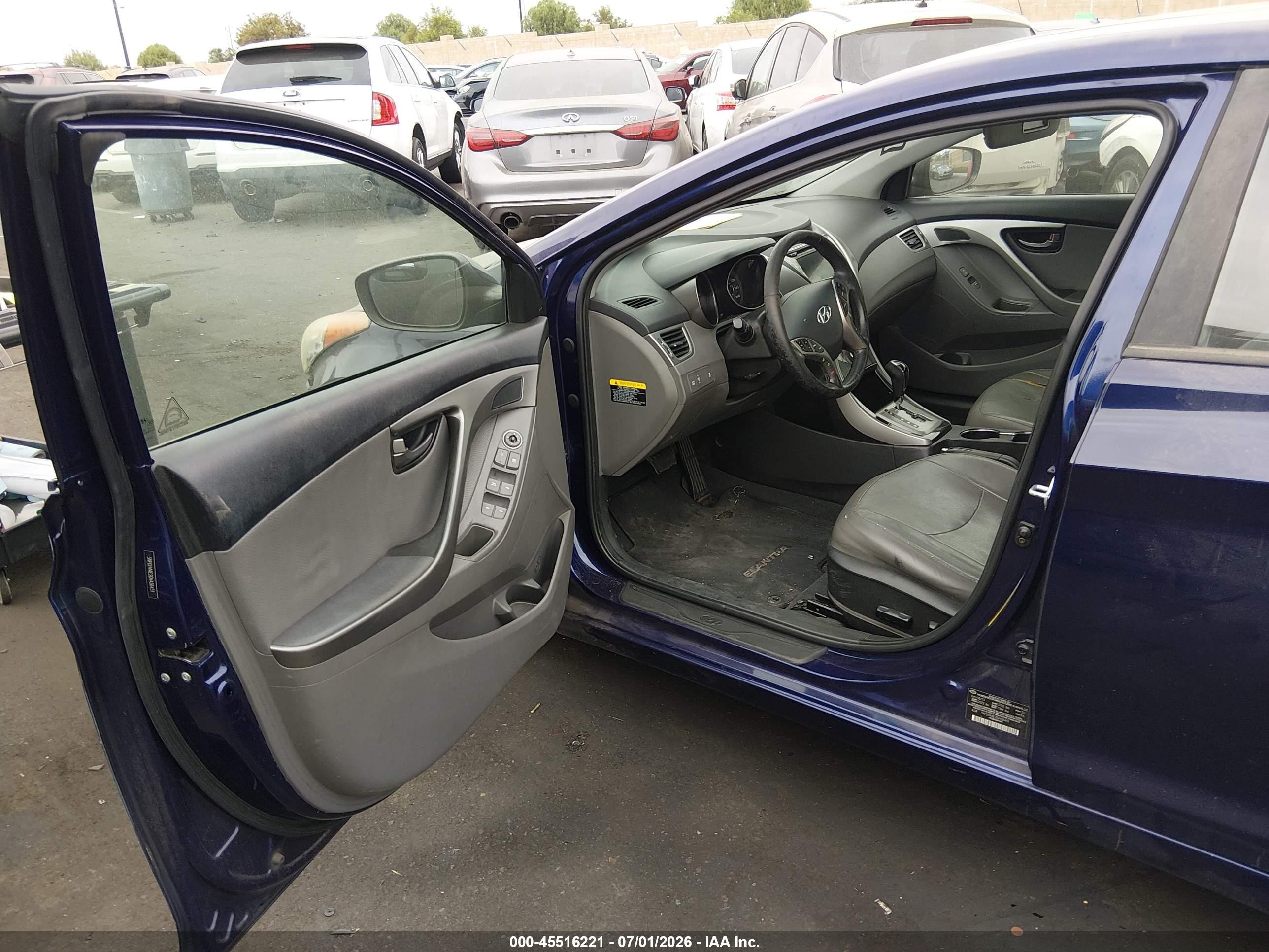 2013 Hyundai Elantra Limited Синий vin: 5NPDH4AE2DH436451