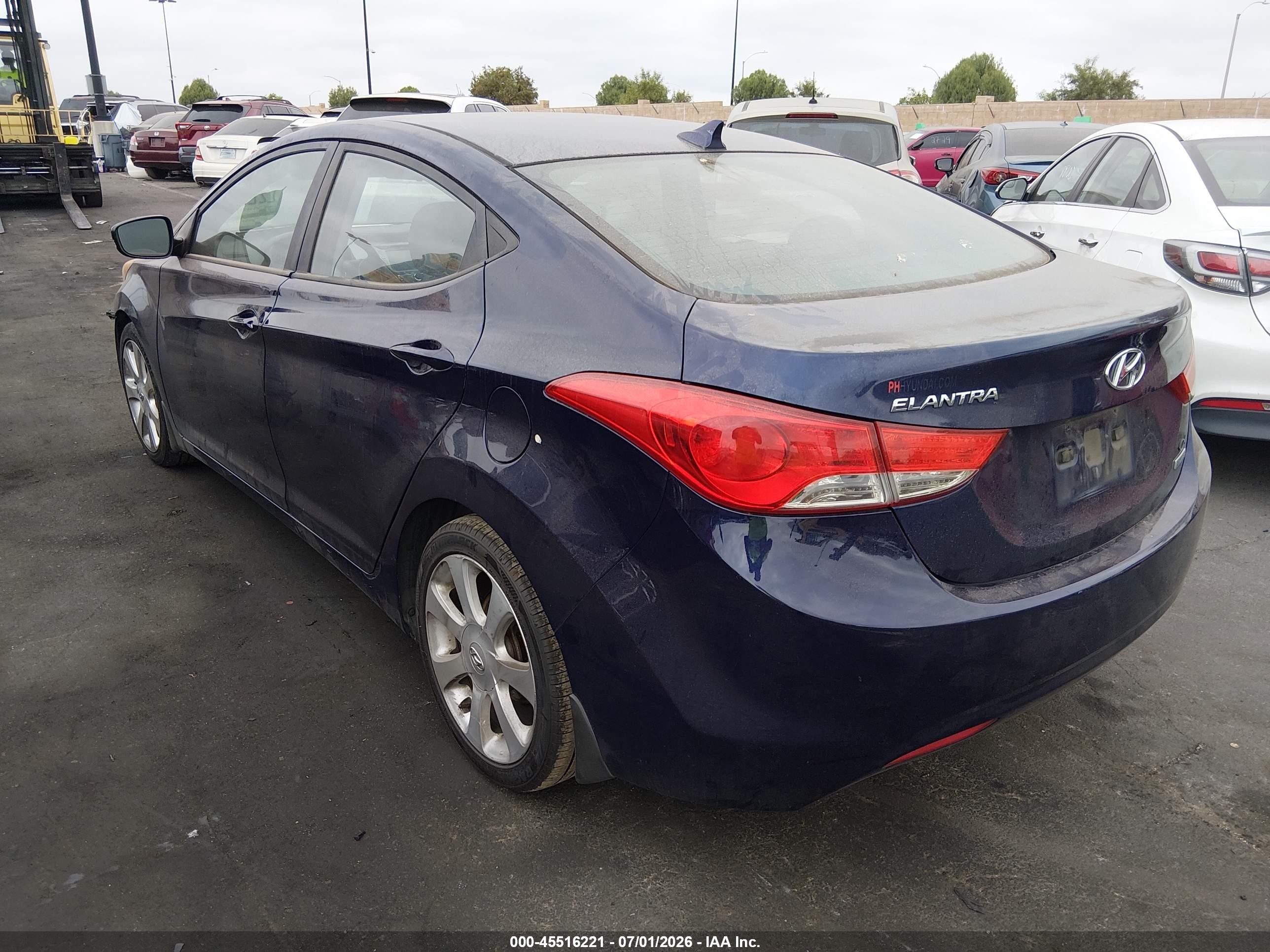 2013 Hyundai Elantra Limited Синий vin: 5NPDH4AE2DH436451