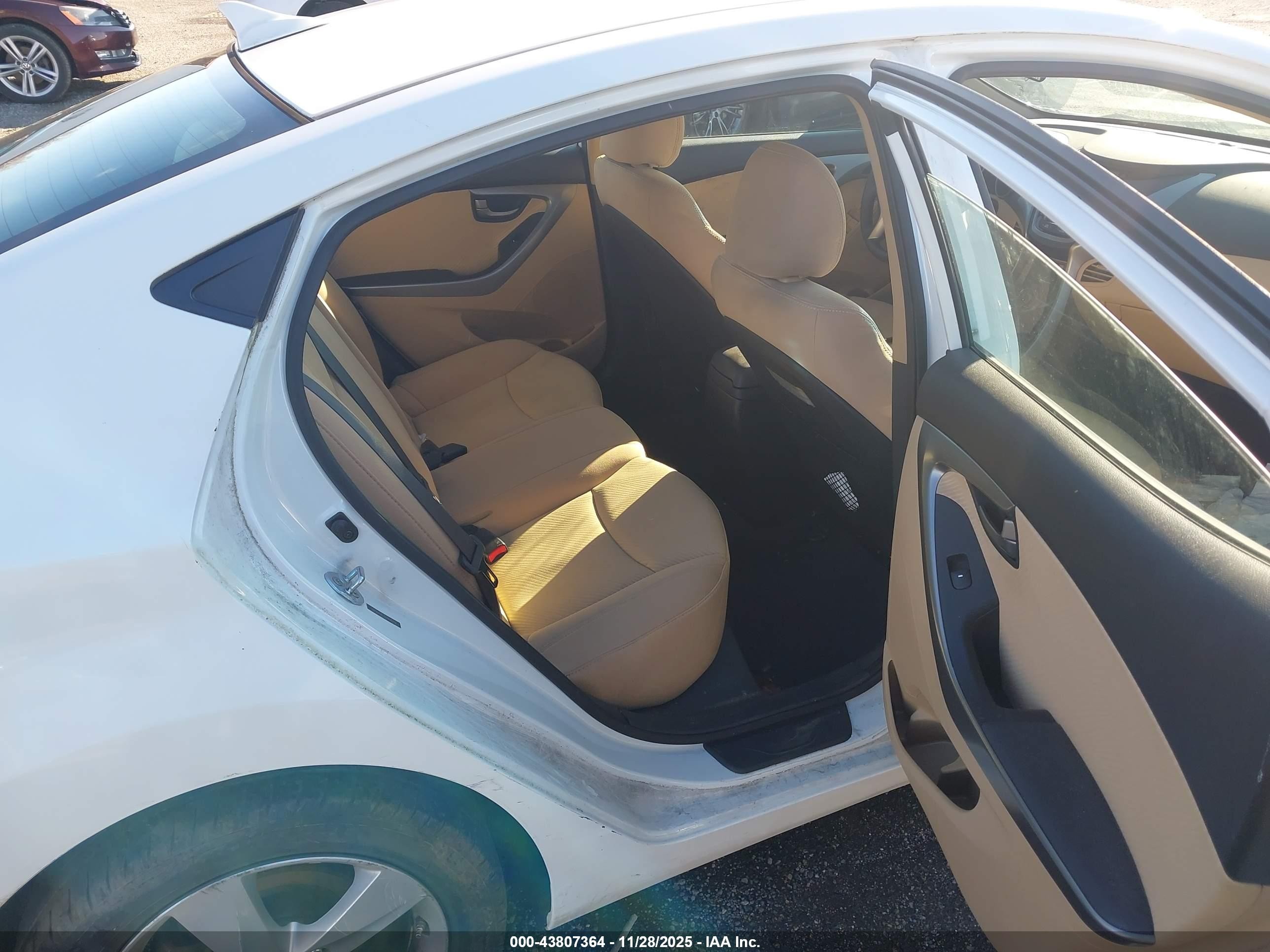 2013 Hyundai Elantra Gls White vin: 5NPDH4AE2DH448292