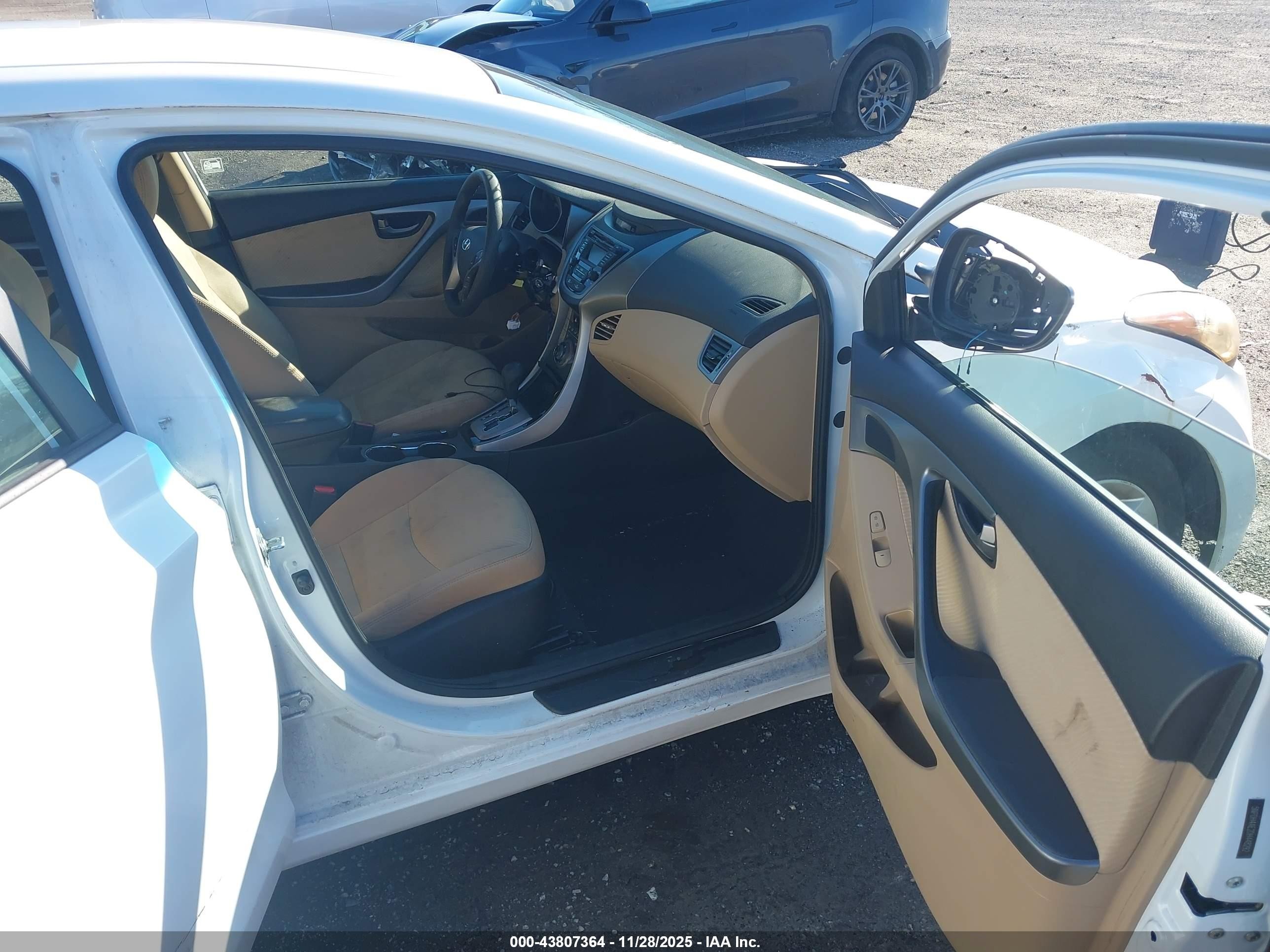 2013 Hyundai Elantra Gls White vin: 5NPDH4AE2DH448292