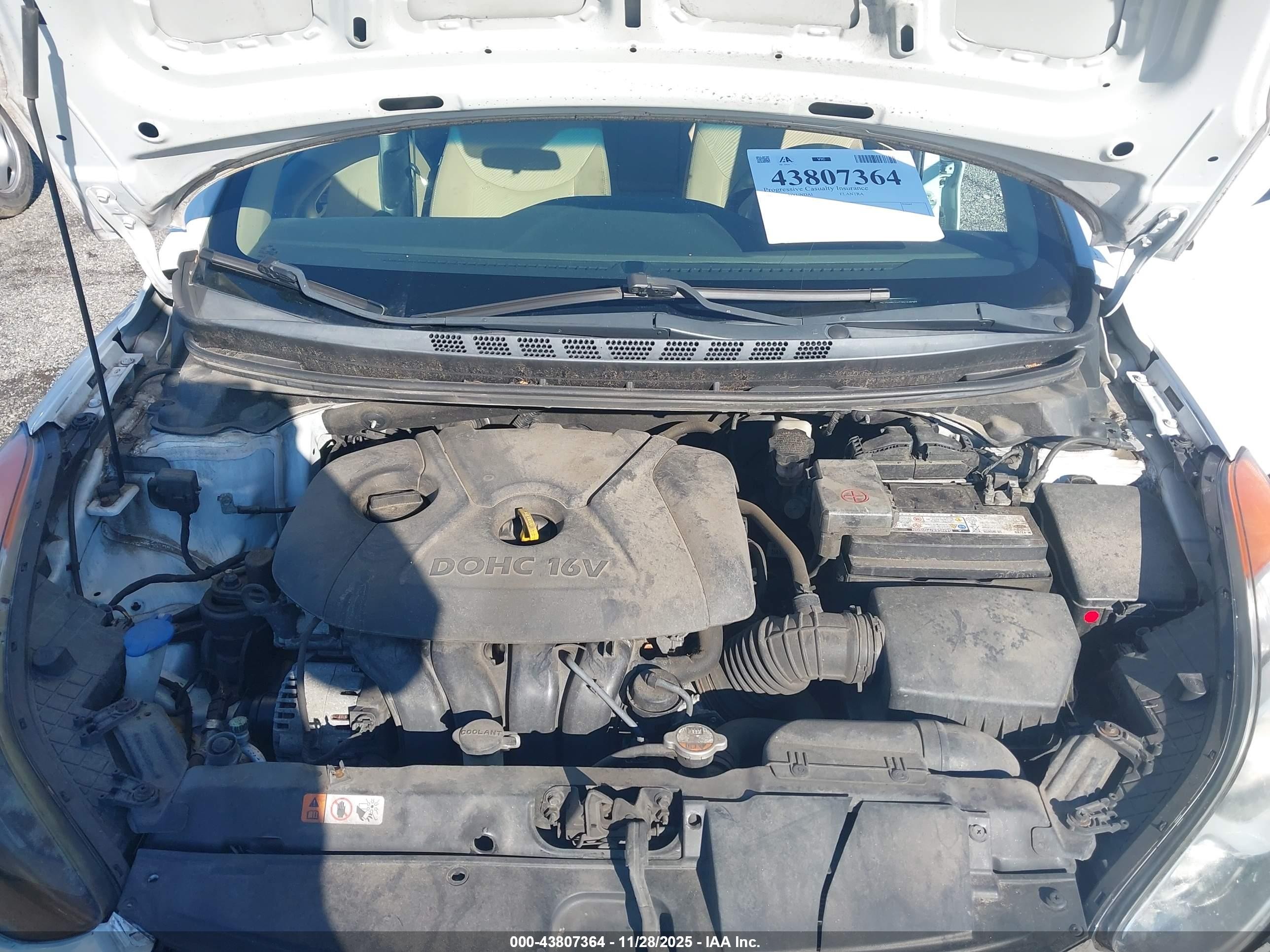 2013 Hyundai Elantra Gls White vin: 5NPDH4AE2DH448292