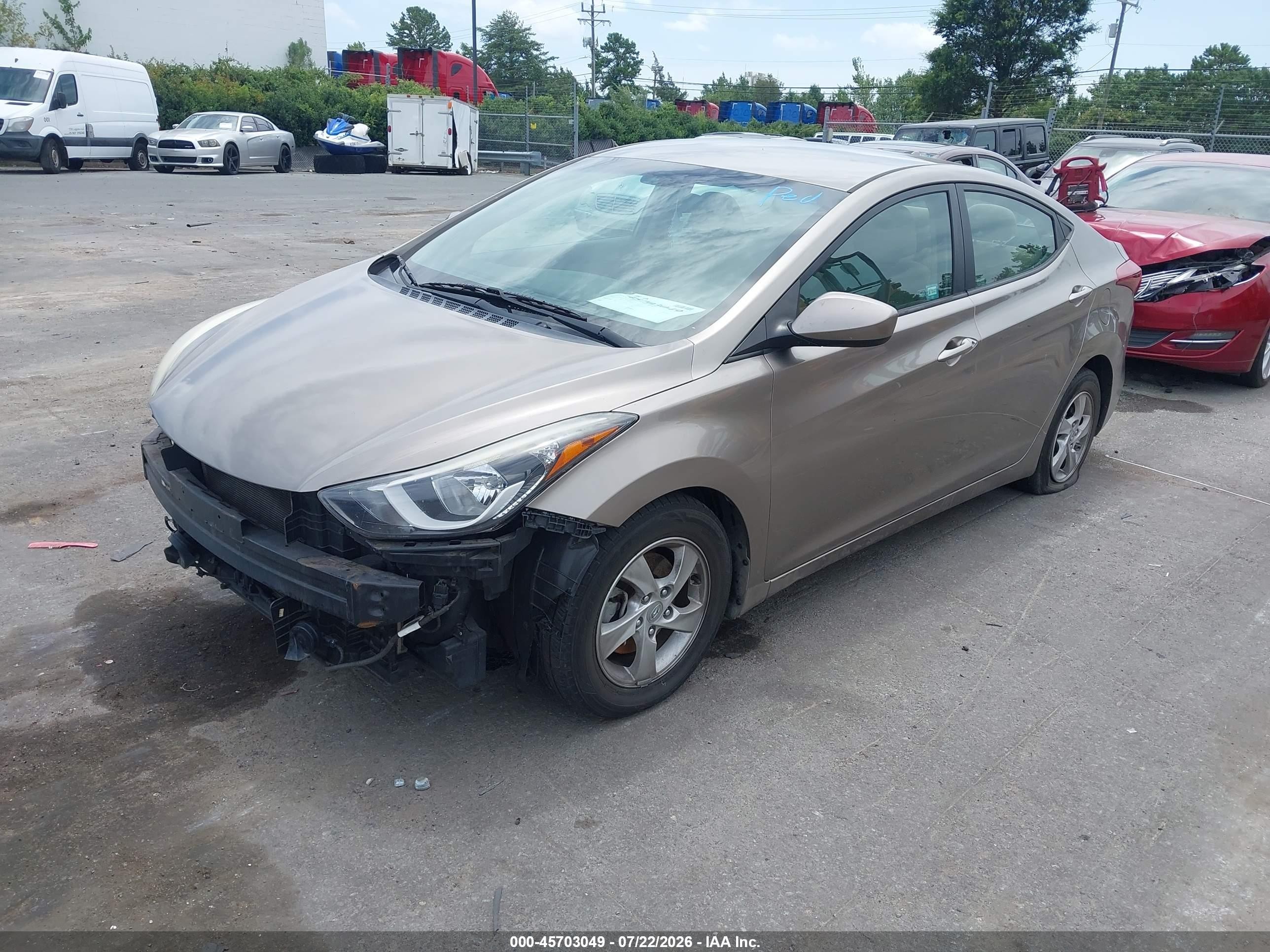 2014 Hyundai Elantra Se Brown vin: 5NPDH4AE2EH461383