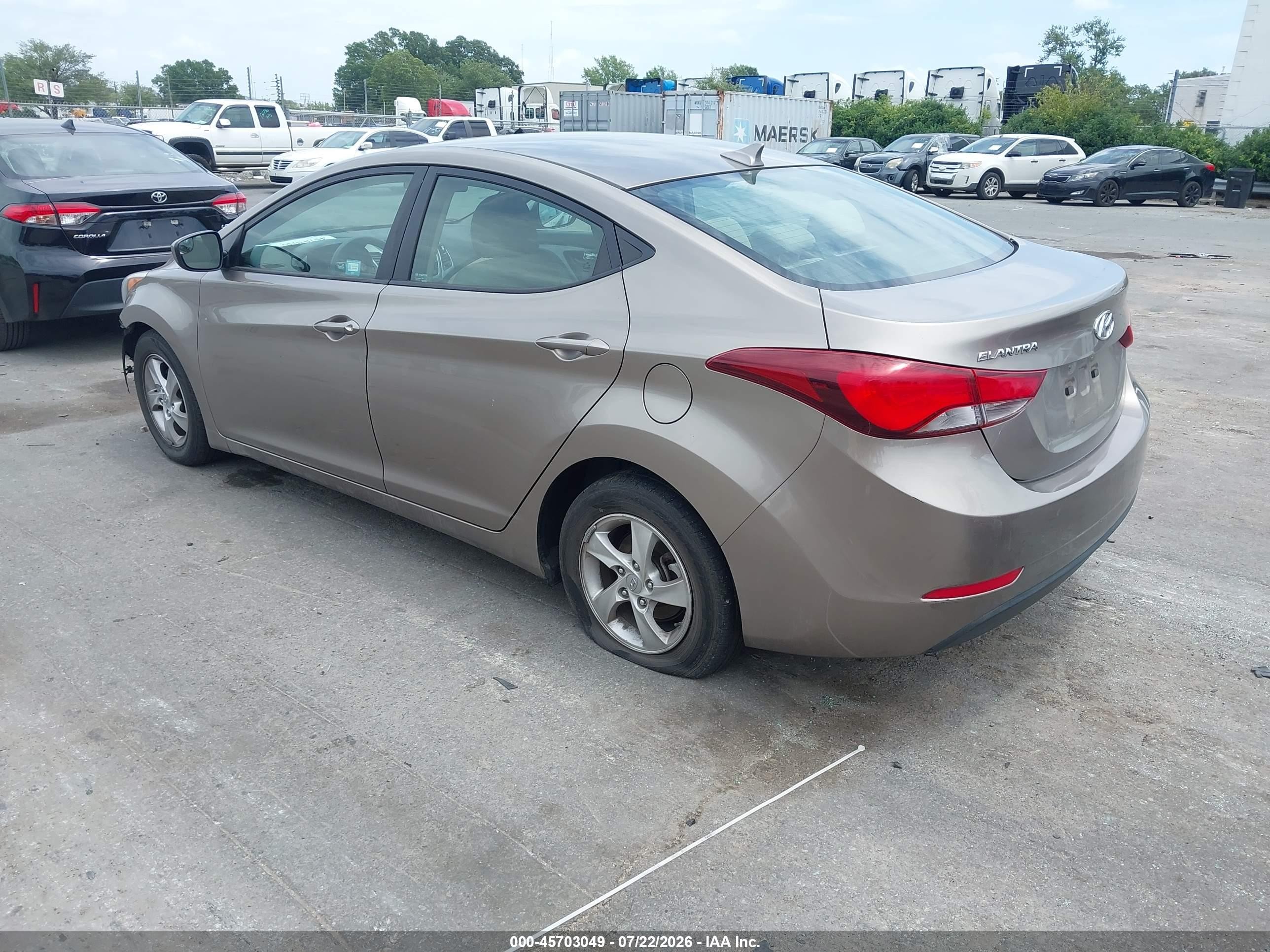 2014 Hyundai Elantra Se Brown vin: 5NPDH4AE2EH461383