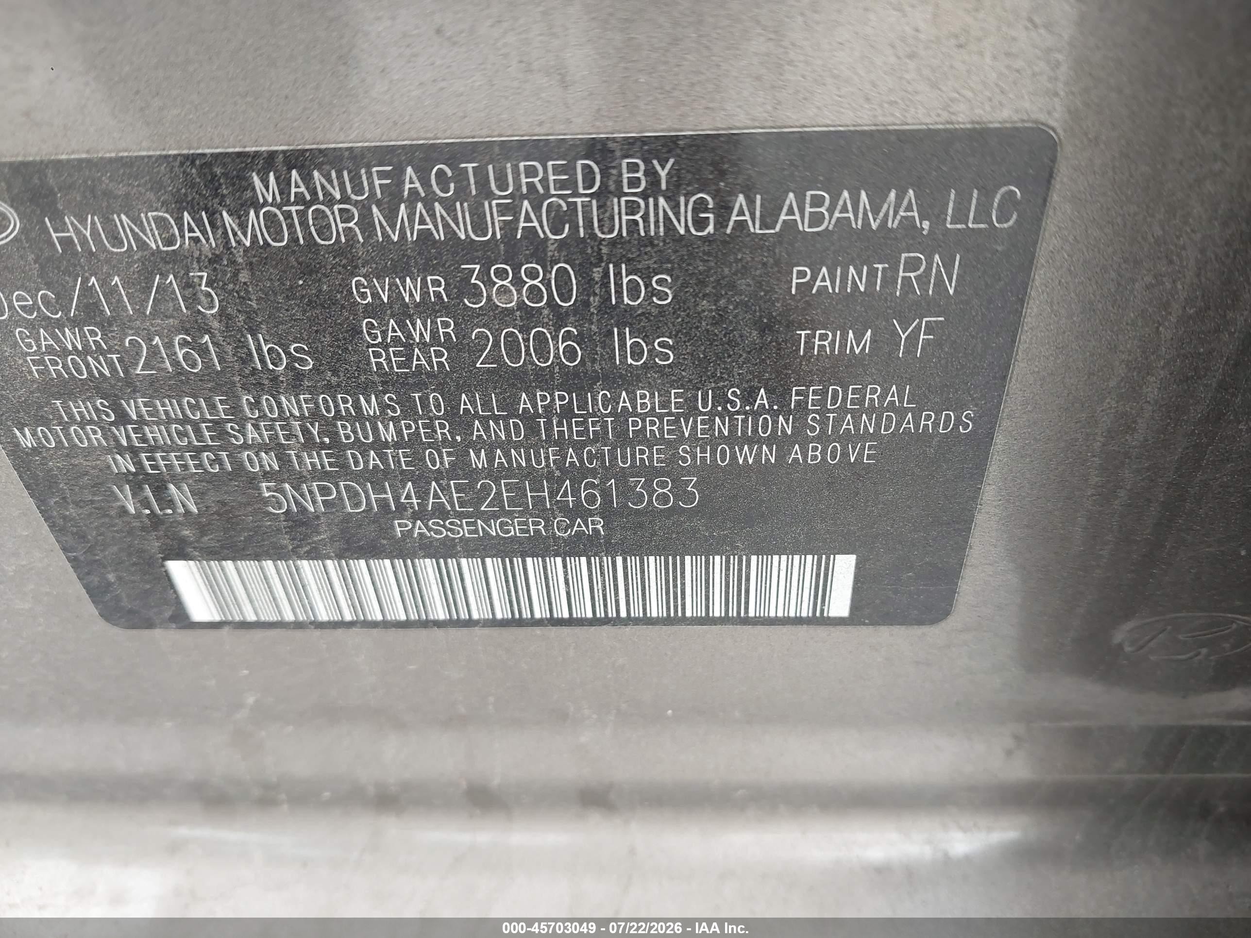 2014 Hyundai Elantra Se Brown vin: 5NPDH4AE2EH461383