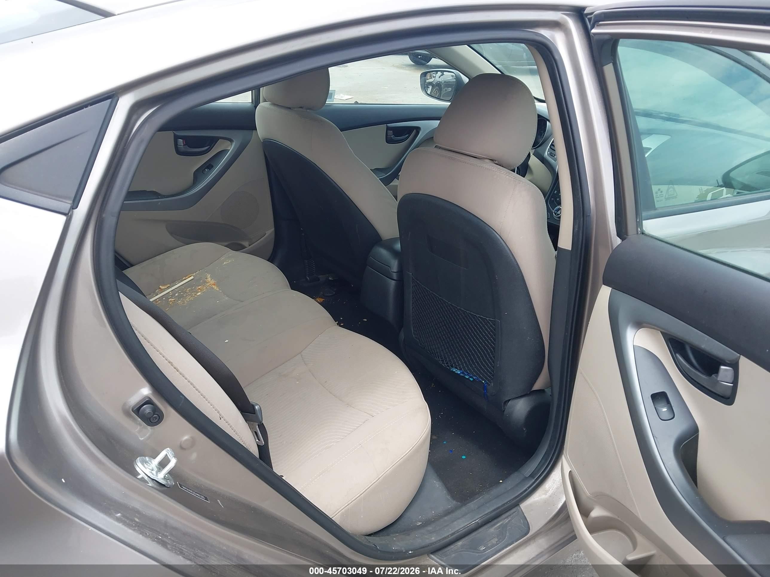 2014 Hyundai Elantra Se Brown vin: 5NPDH4AE2EH461383
