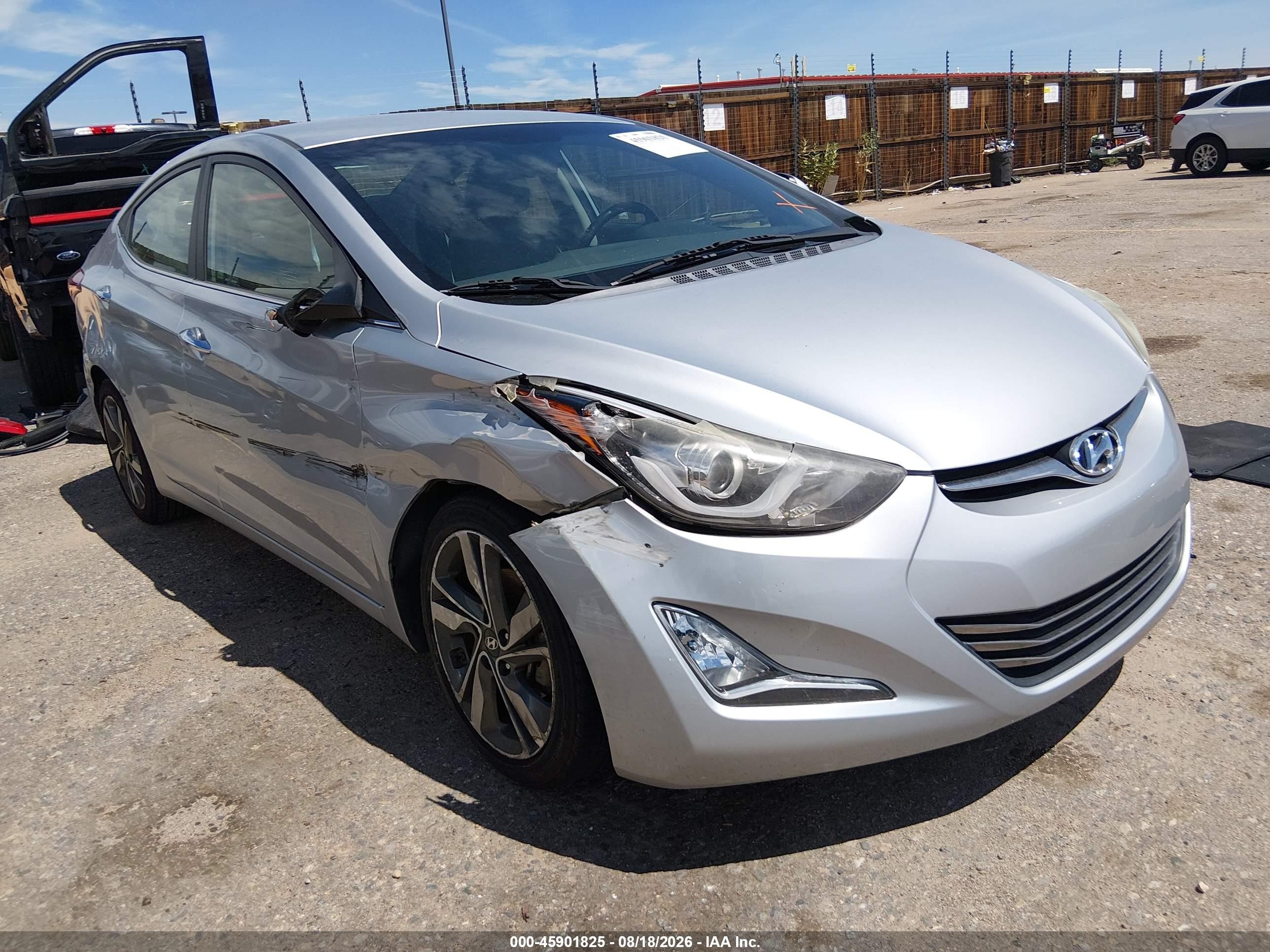 2014 Hyundai Elantra Limited Silver vin: 5NPDH4AE2EH470990