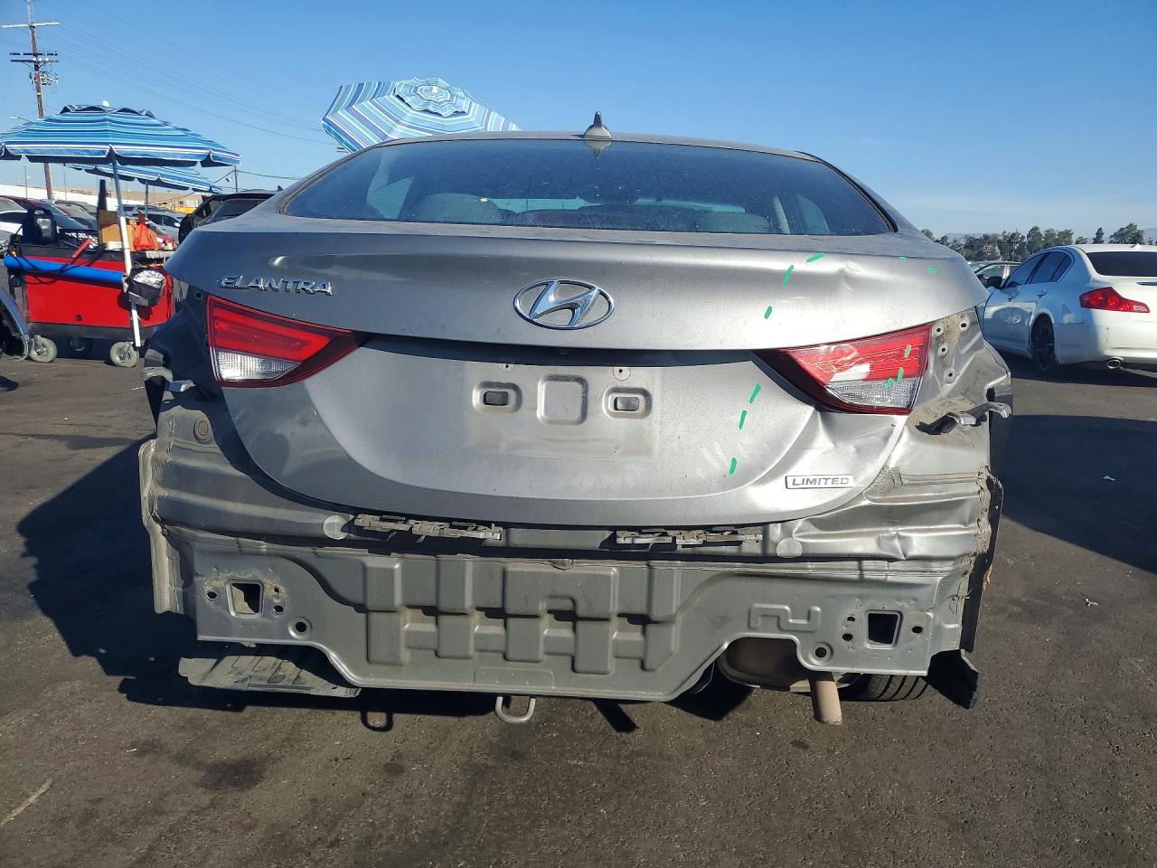2014 Hyundai Elantra Limited Gray vin: 5NPDH4AE2EH477390