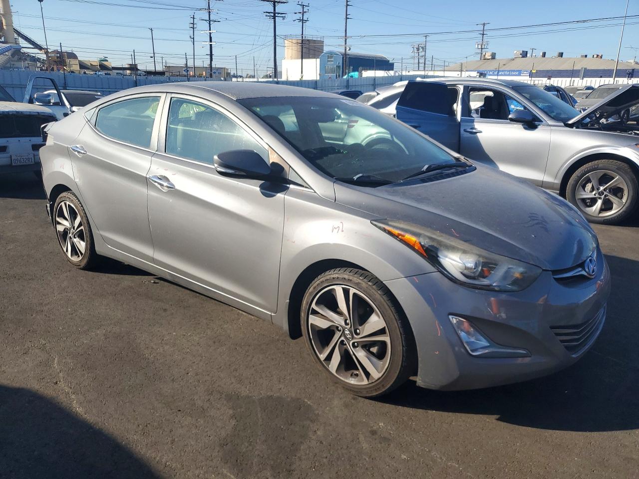 2014 Hyundai Elantra Limited Gray vin: 5NPDH4AE2EH477390