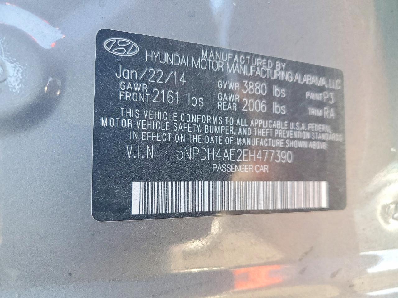 2014 Hyundai Elantra Limited Gray vin: 5NPDH4AE2EH477390