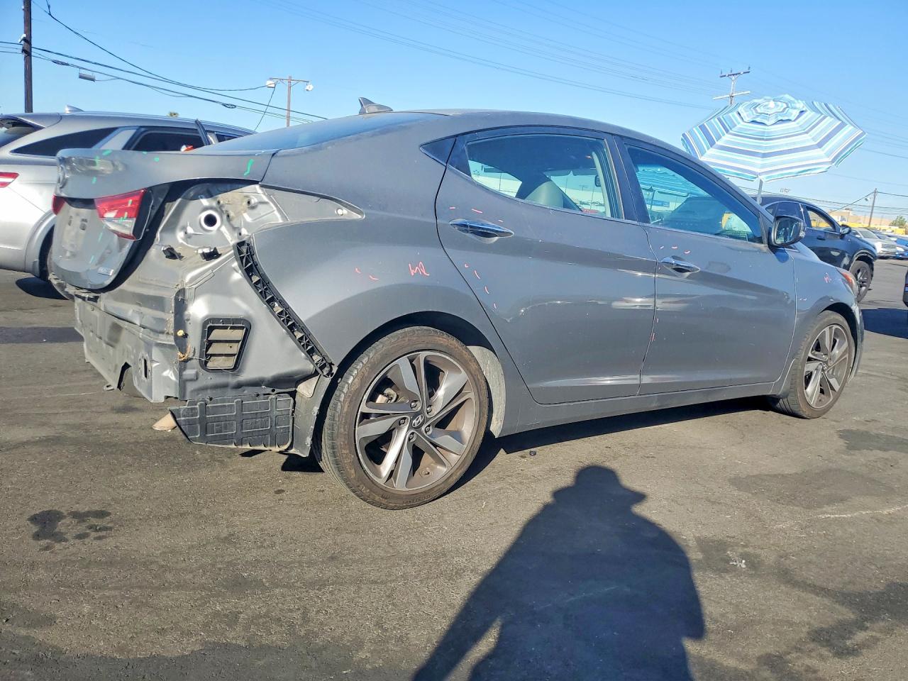 2014 Hyundai Elantra Limited Gray vin: 5NPDH4AE2EH477390