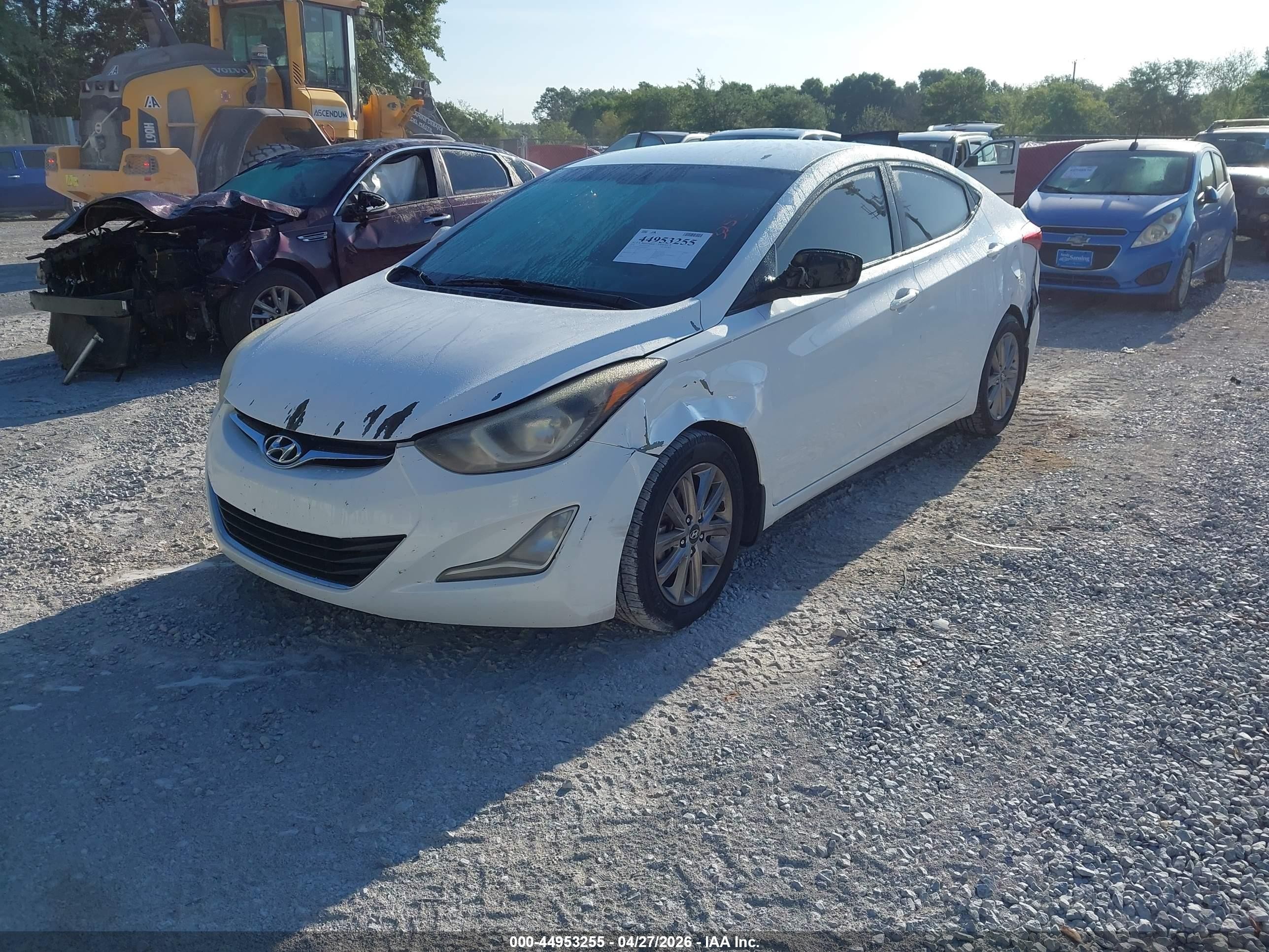 2014 Hyundai Elantra Se White vin: 5NPDH4AE2EH478667