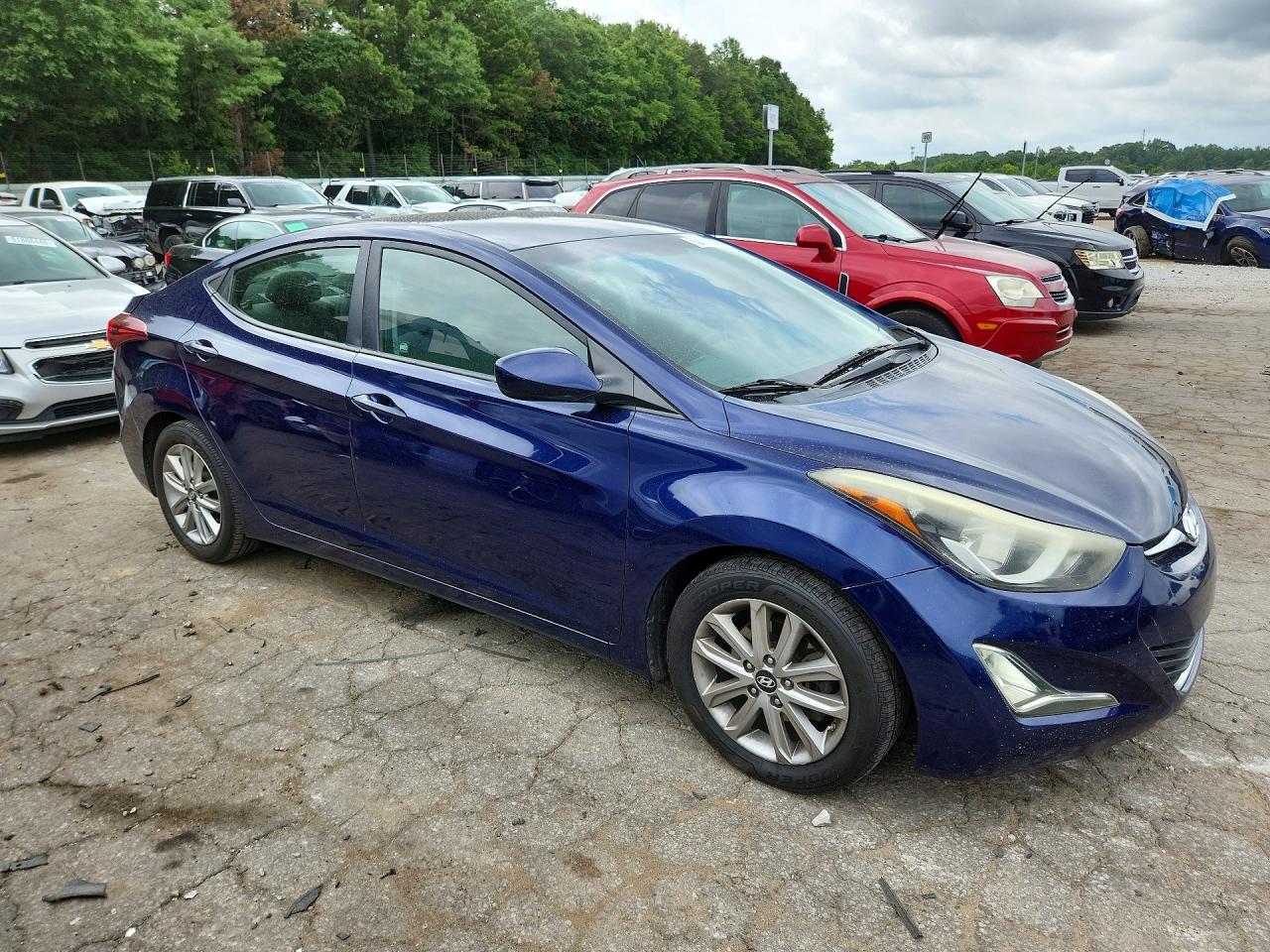 2014 Hyundai Elantra Se Blue vin: 5NPDH4AE2EH488695
