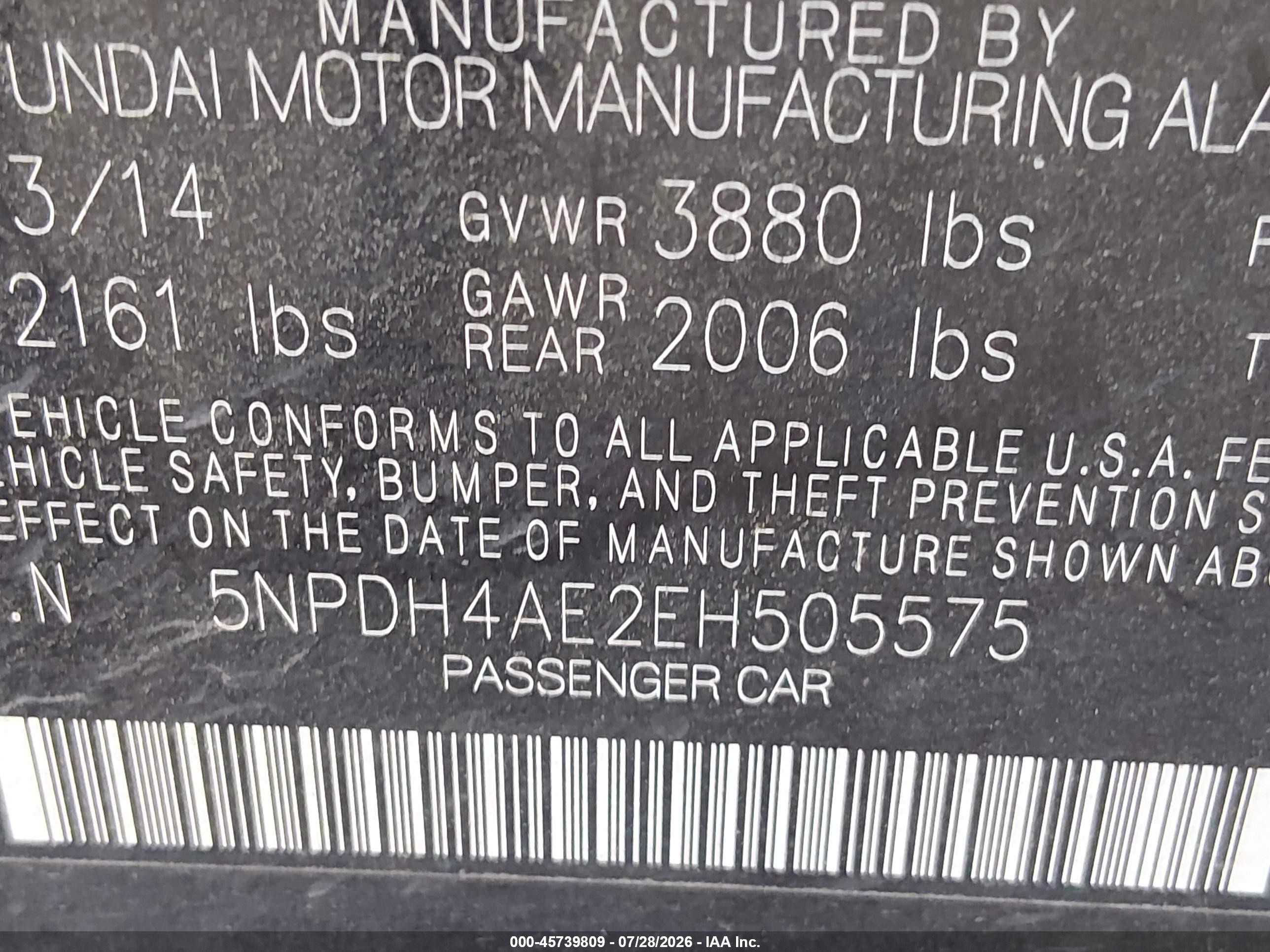2014 Hyundai Elantra Se Black vin: 5NPDH4AE2EH505575