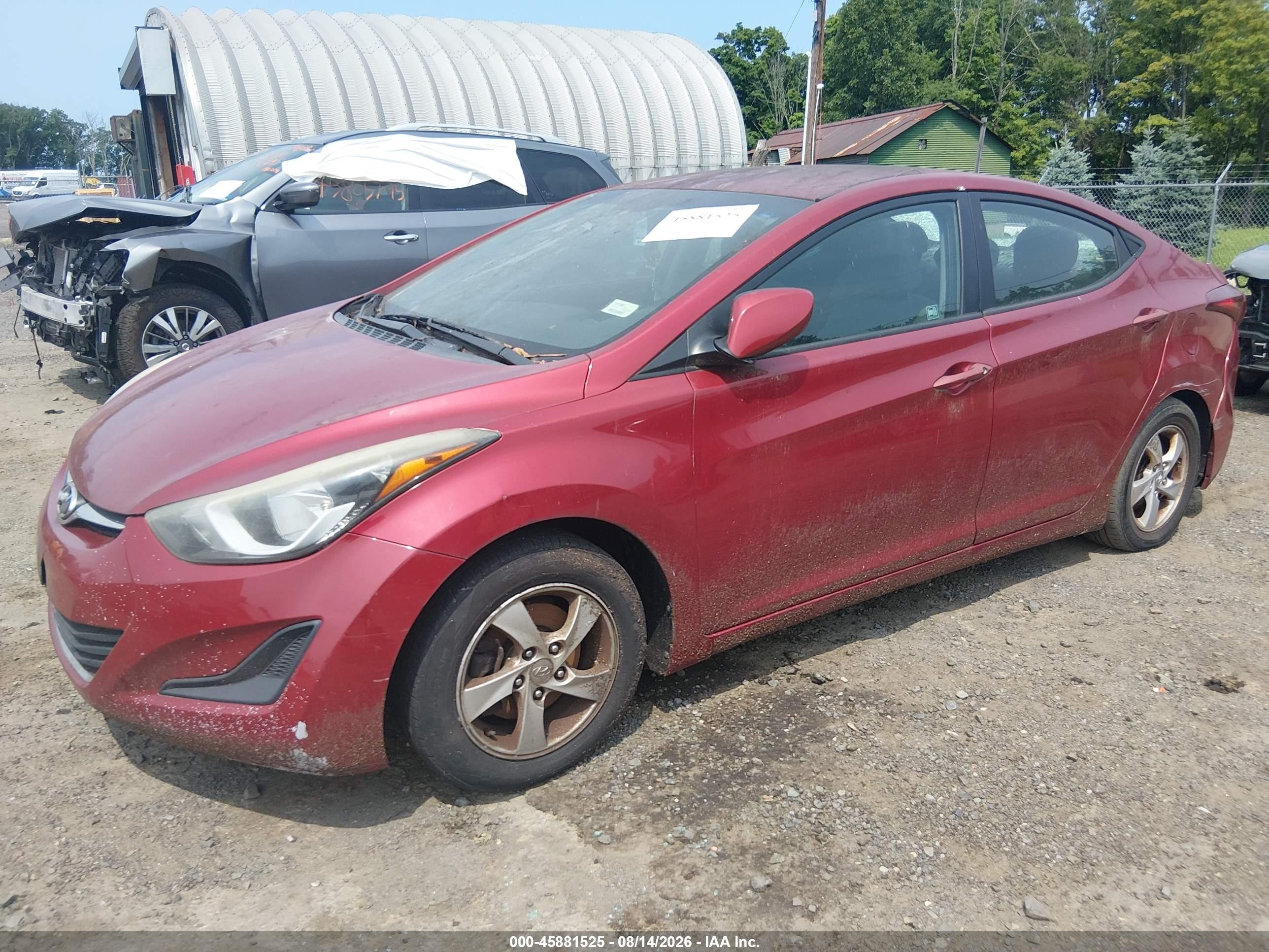 2014 Hyundai Elantra Se Red vin: 5NPDH4AE2EH511666